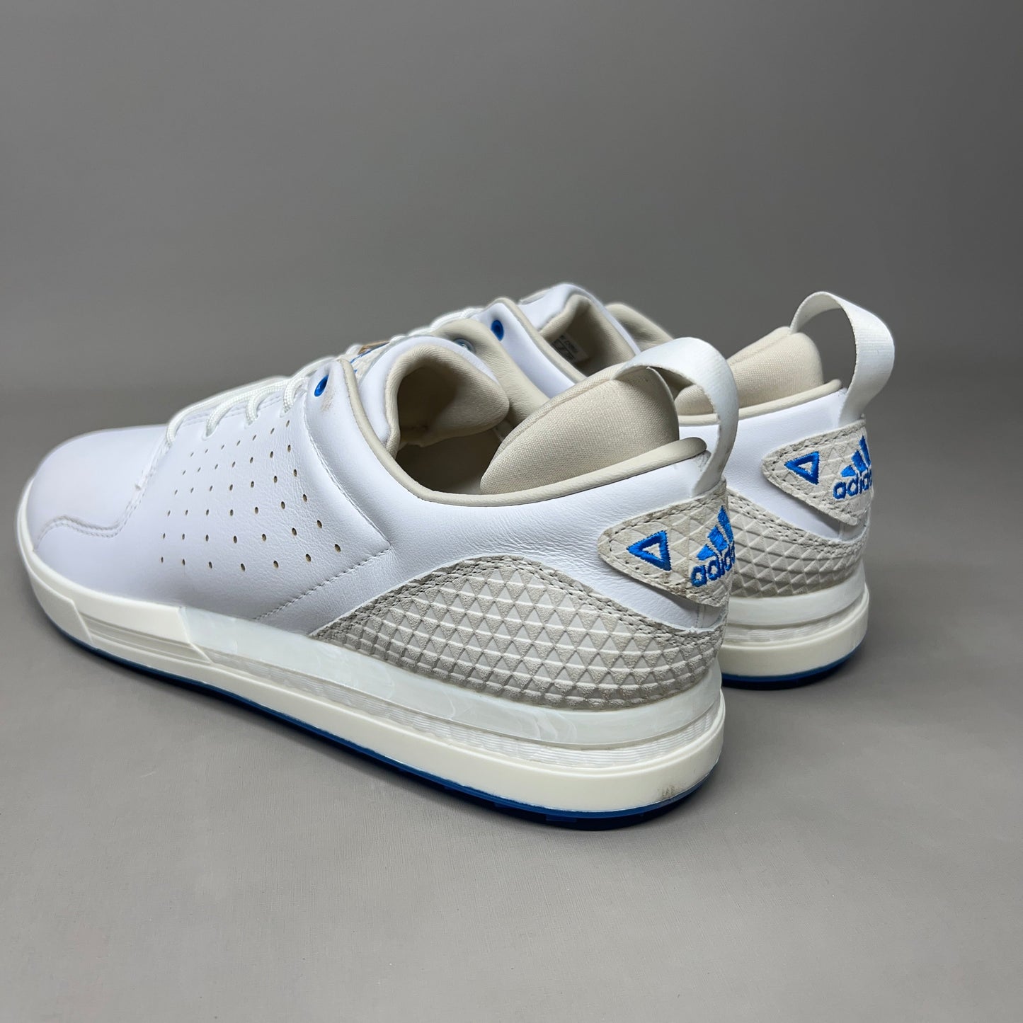 ADIDAS Flopshot Golf Shoes Waterproof Leather Men's Sz 12 White / Gold / Blue GV9668 (New)