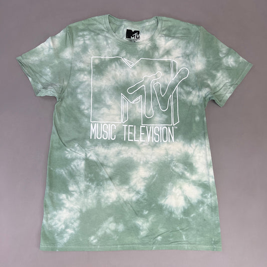 MTV Mint and White Tie-Dye Short Sleeve T-Shirt Women's Sz M 86947(New)