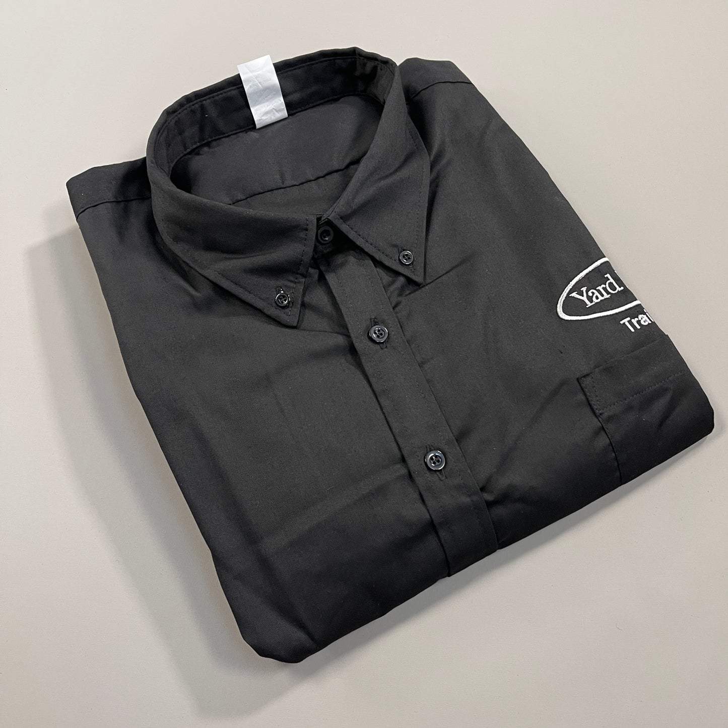 YARD HOUSE Employee "Trainer" Button Up Collared Shirt Men's Sz XL Black (New)