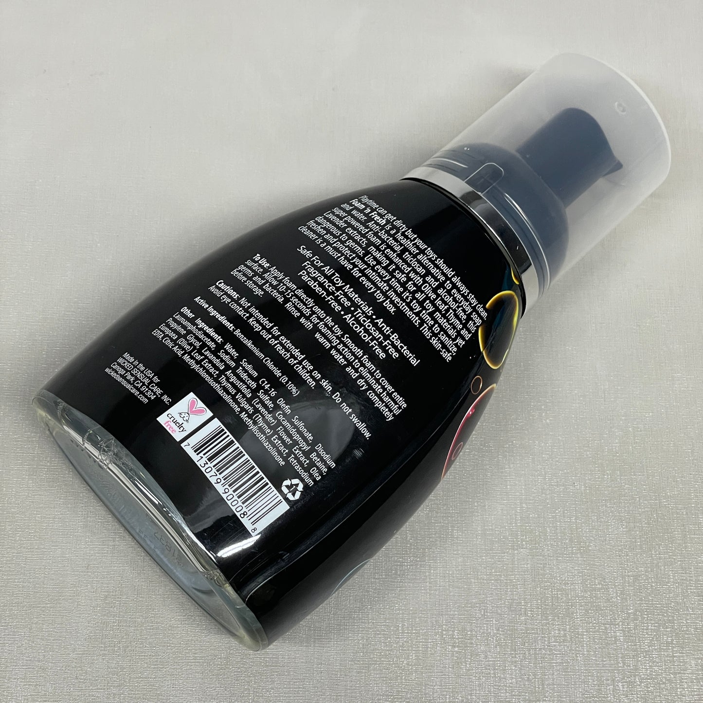 WICKED SENSUAL CARE Foam 'n Fresh Anti-Bacterial Foaming Toy Cleaner Fragrance Free 8 oz (New)