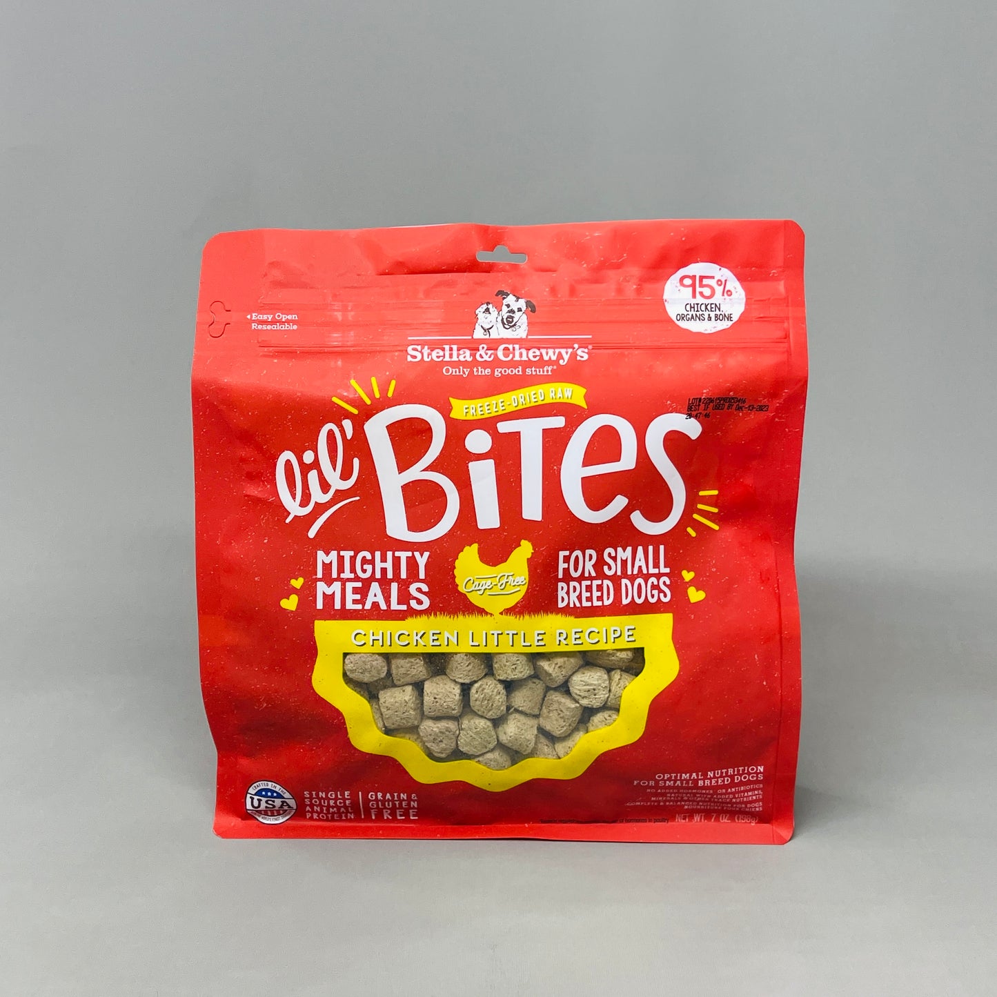 STELLA & CHEWY’S Lil' Bites Chicken Freeze-Dried Raw Grain-Free Dog Food 7 oz 12/23 (New)