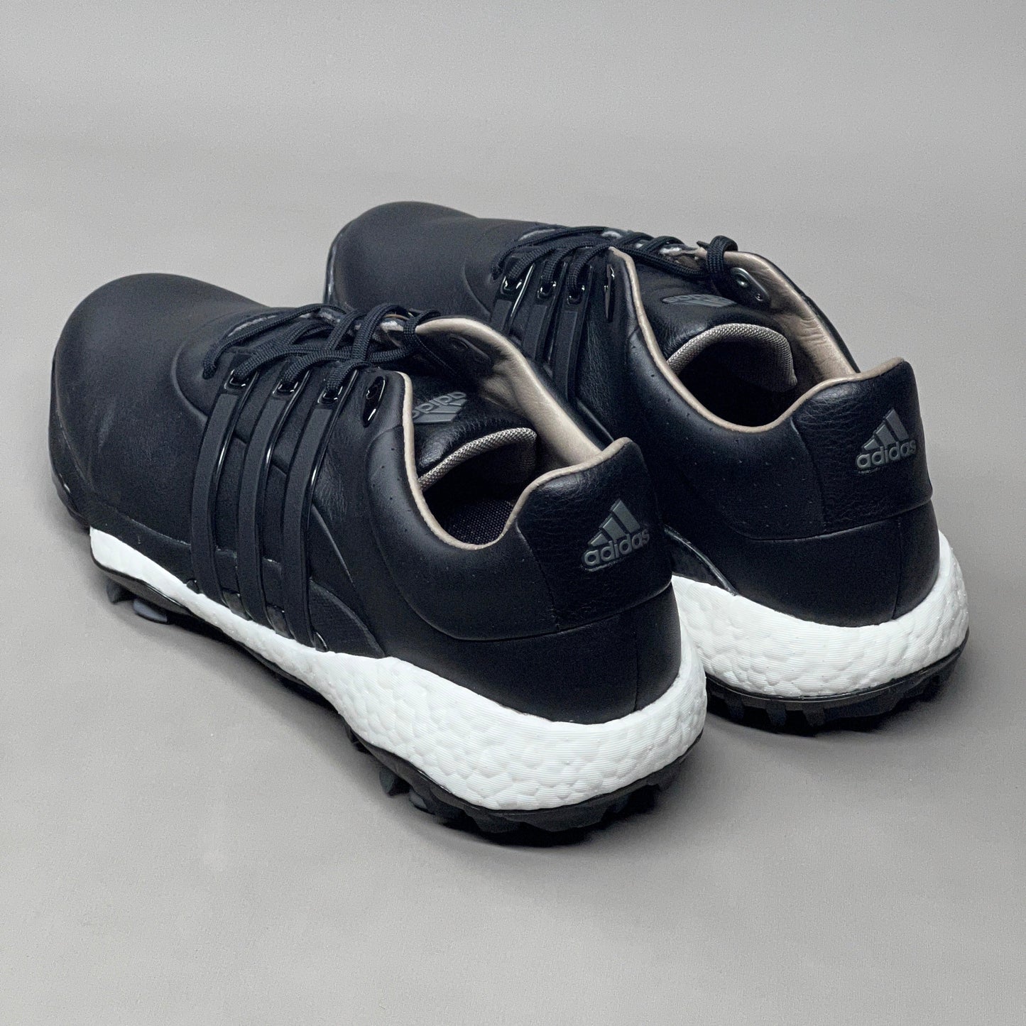 ADIDAS Golf Shoes TOUR360 22 Leather Men's Sz 8 Black / Iron Metallic GZ3158 (New)