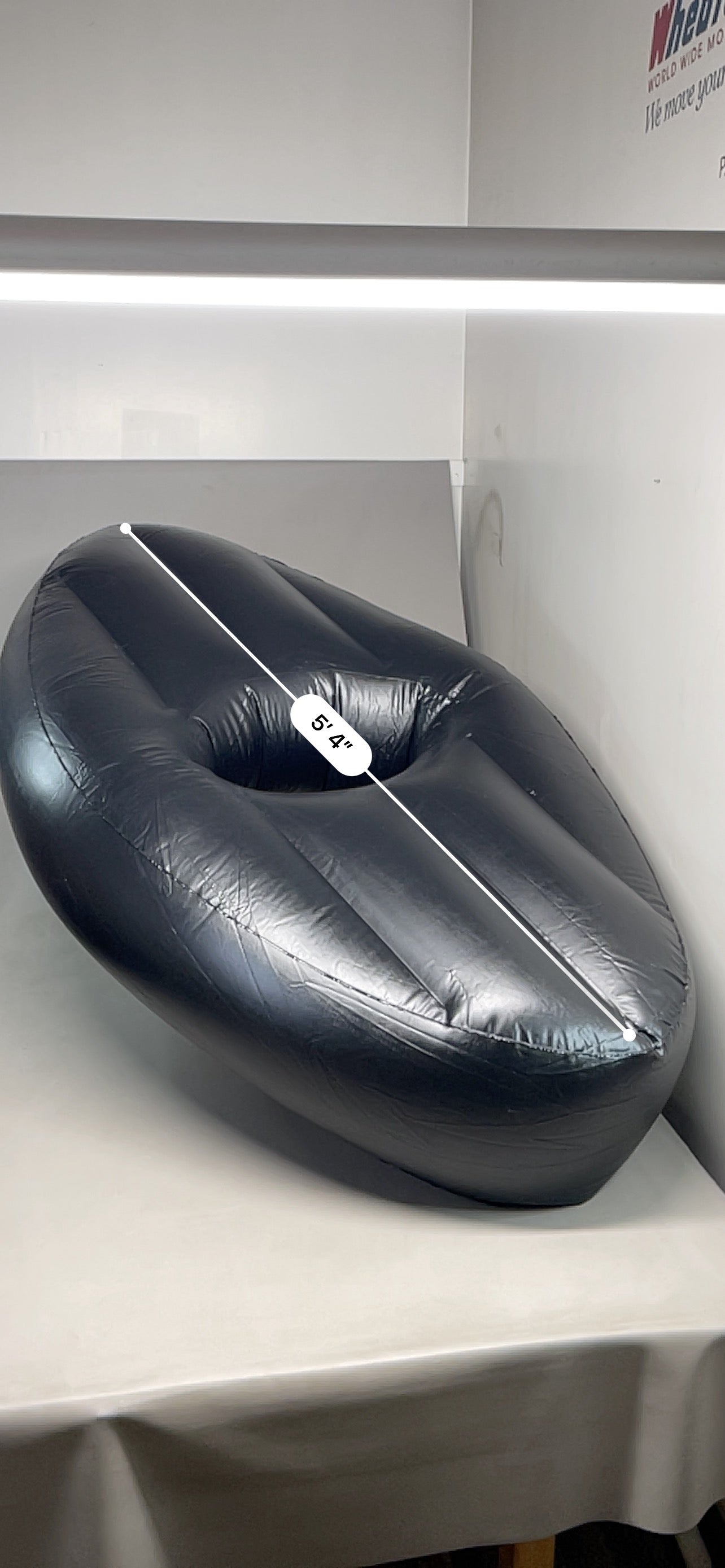 ZA@ BOOTY BEAN BAG BBL Big Inflatable Air Mattress Black 24" Oval With More Support (New)