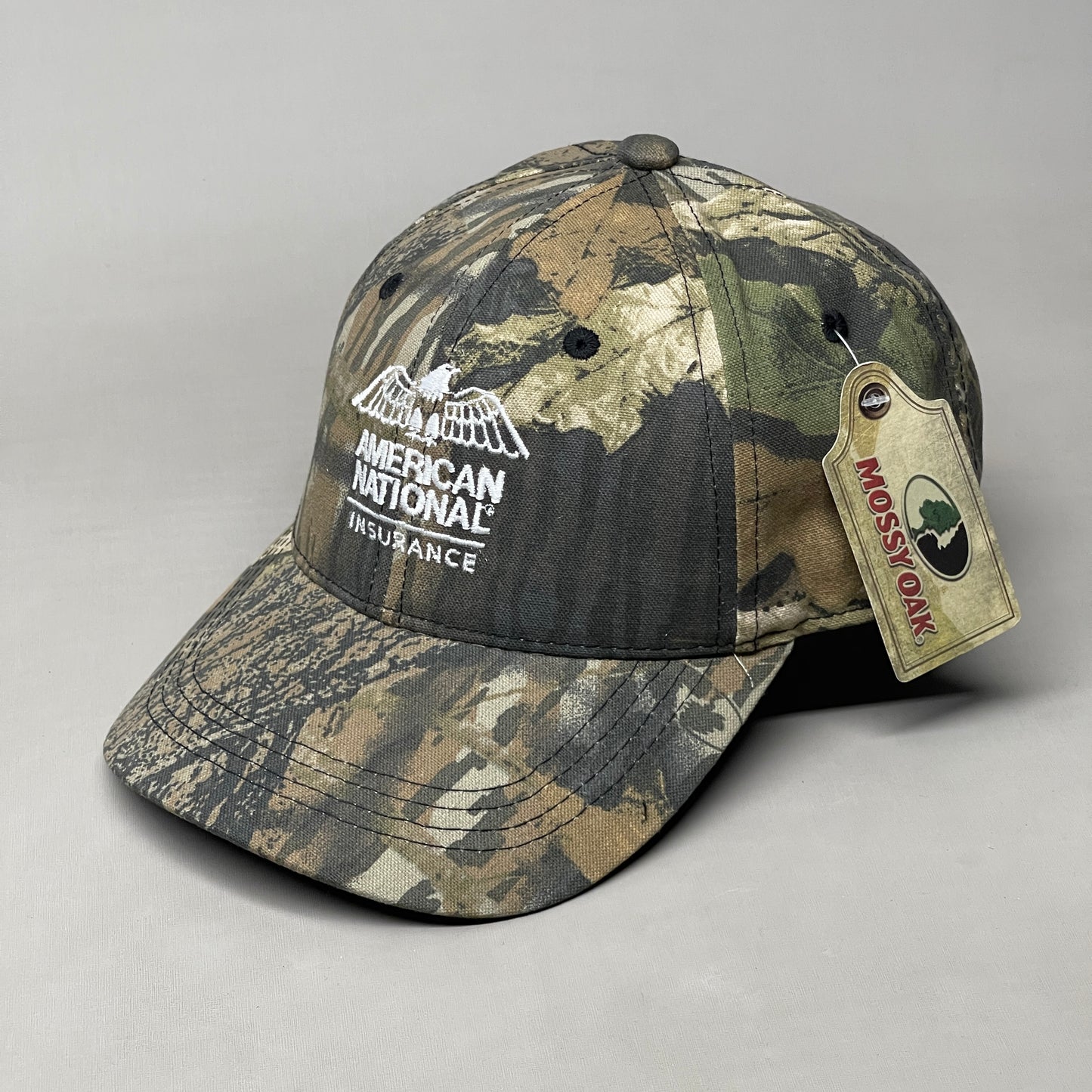 AMERICAN NATIONAL INSURANCE Mossy Oak Cap / Hat Adjustable One Size Camo (New)