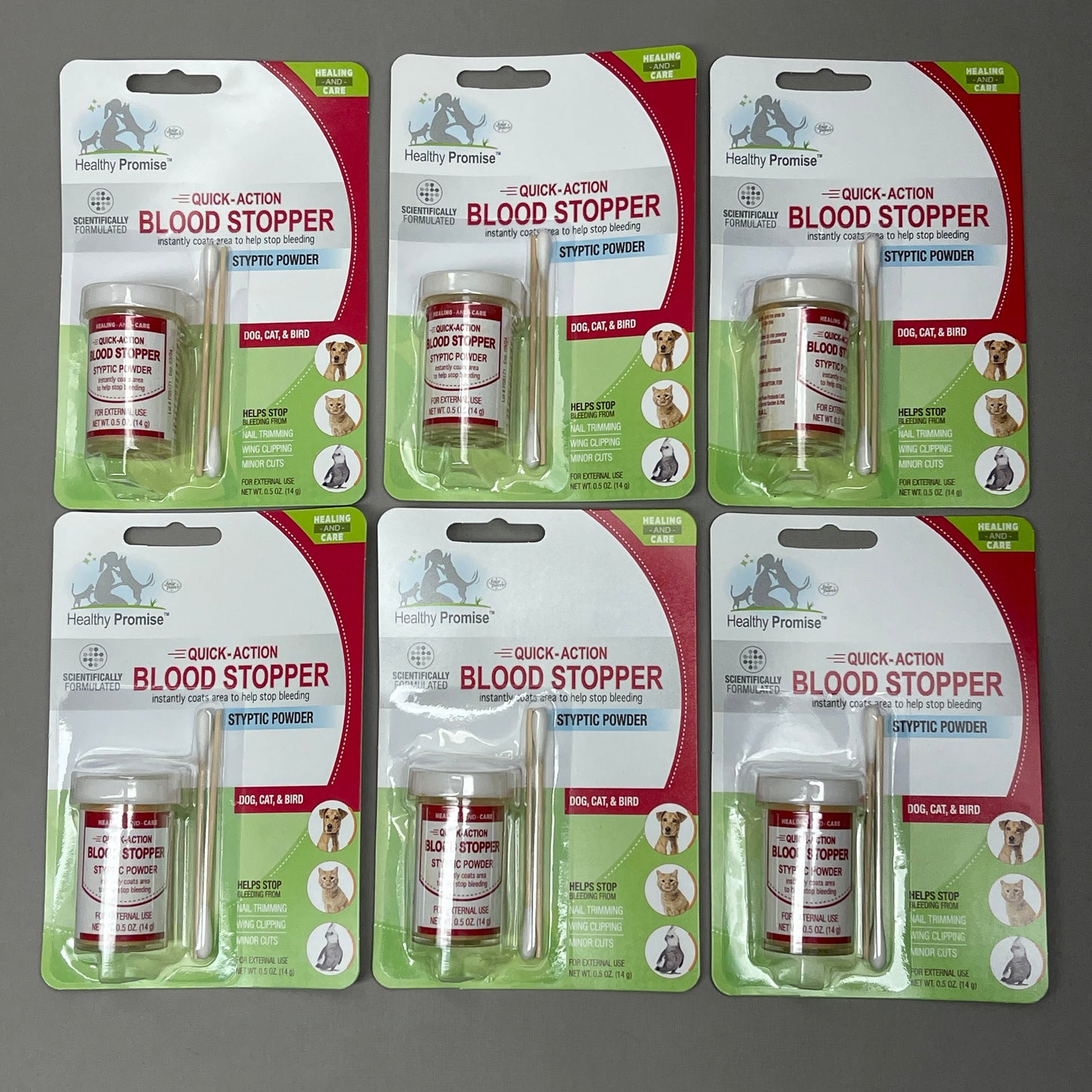 FOUR PAWS Pack of 6 Quick Action Blood Stopper Styptic Powder Bottles 0.5oz (New)