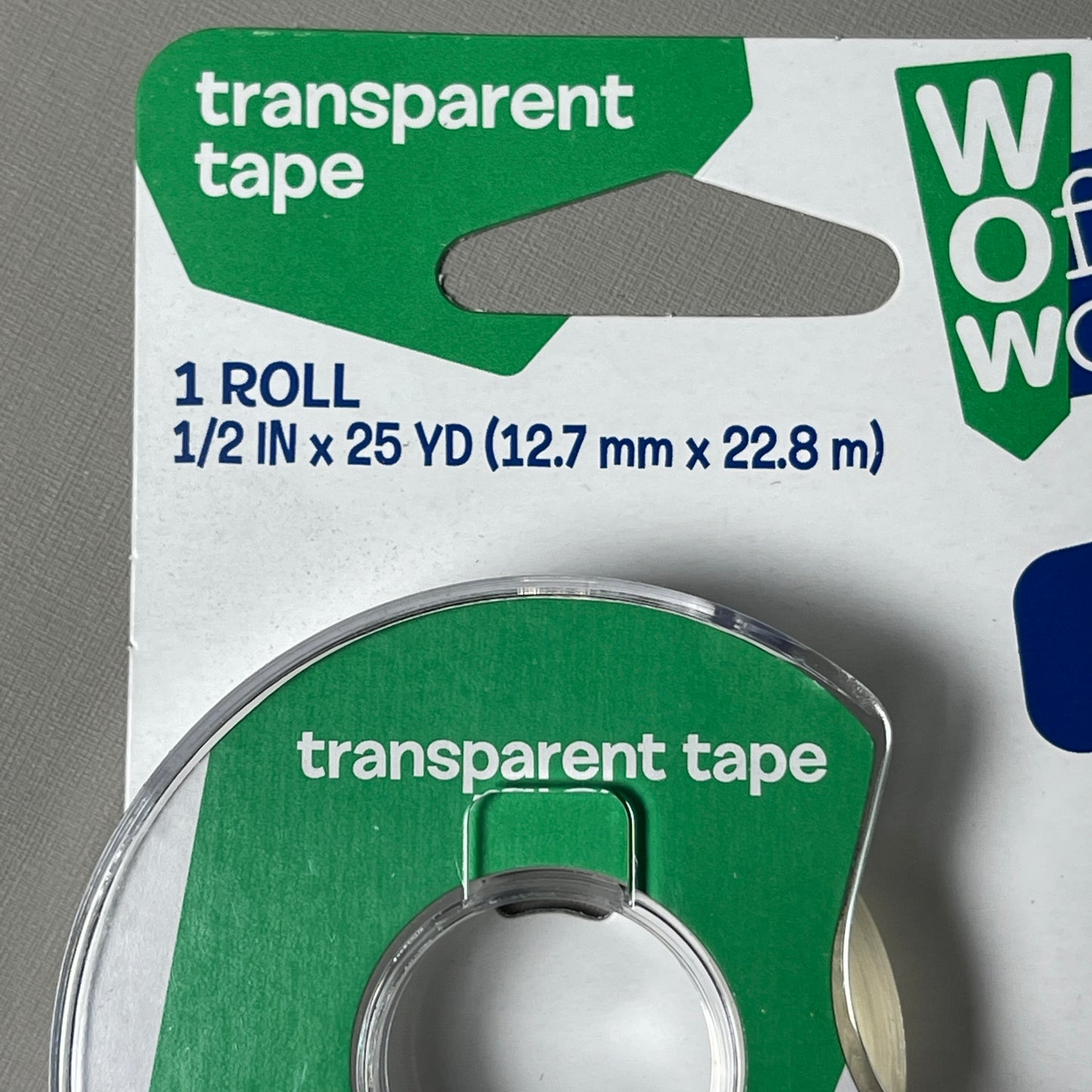 WOW Office Works Transparent Tape 6 Pack 1/2" X 25 YD Per Roll