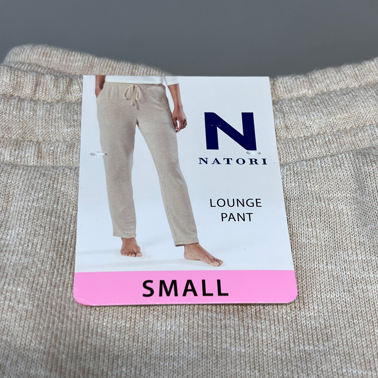 NATORI Soft Stretch Knit Lounge Pant Ankle Length Women's Sz S Heather Latte NC7208Y (New)