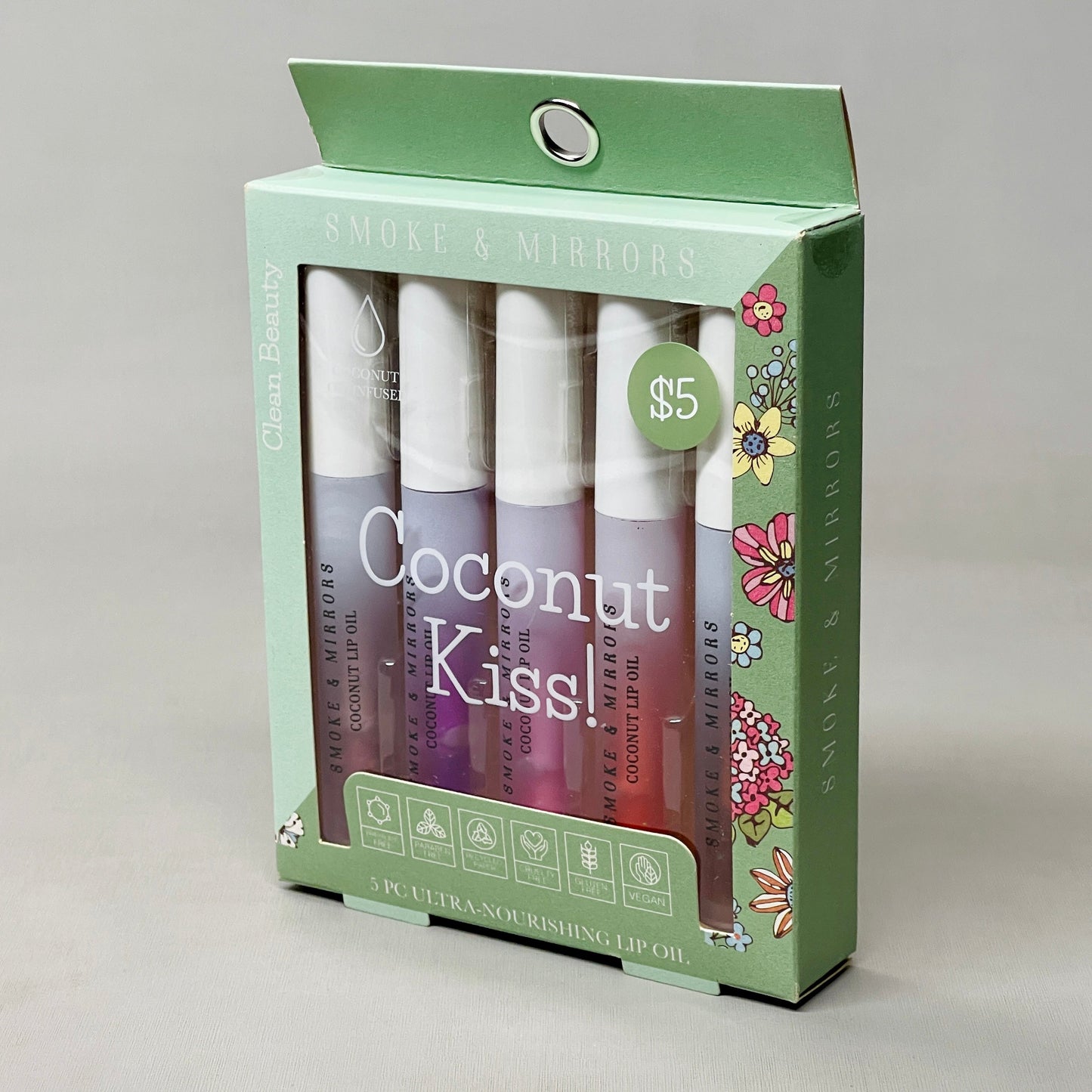 z@ SMOKE & MIRRORS 3 Pack Of Coconut Kiss 5 PC Ultra-Nourishing Lip Oil 02/24 (New) J