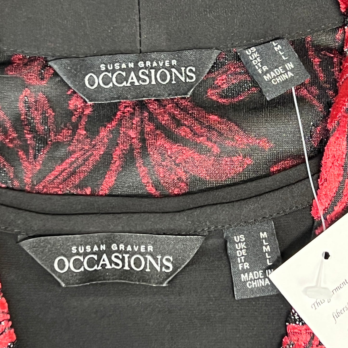 SUSAN GRAVER Knit Cardigan & Tank Set Women's Sz M Red / Black A384258E97551 (New)