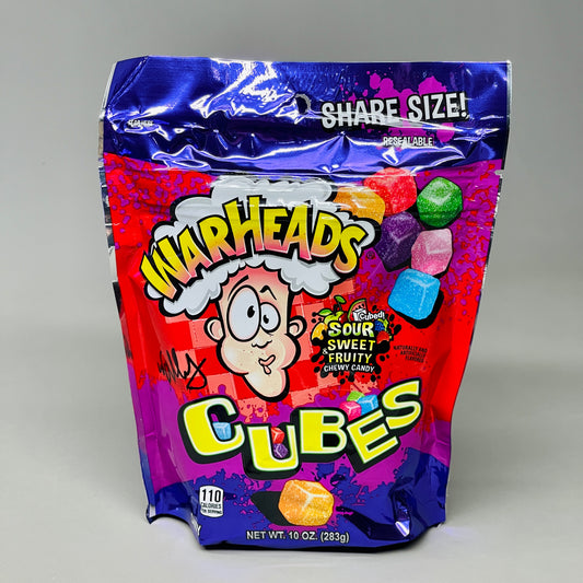 WARHEADS Cubes - Sour, Sweet, & Fruity Chewy Candy 10 oz 10/23 (New)