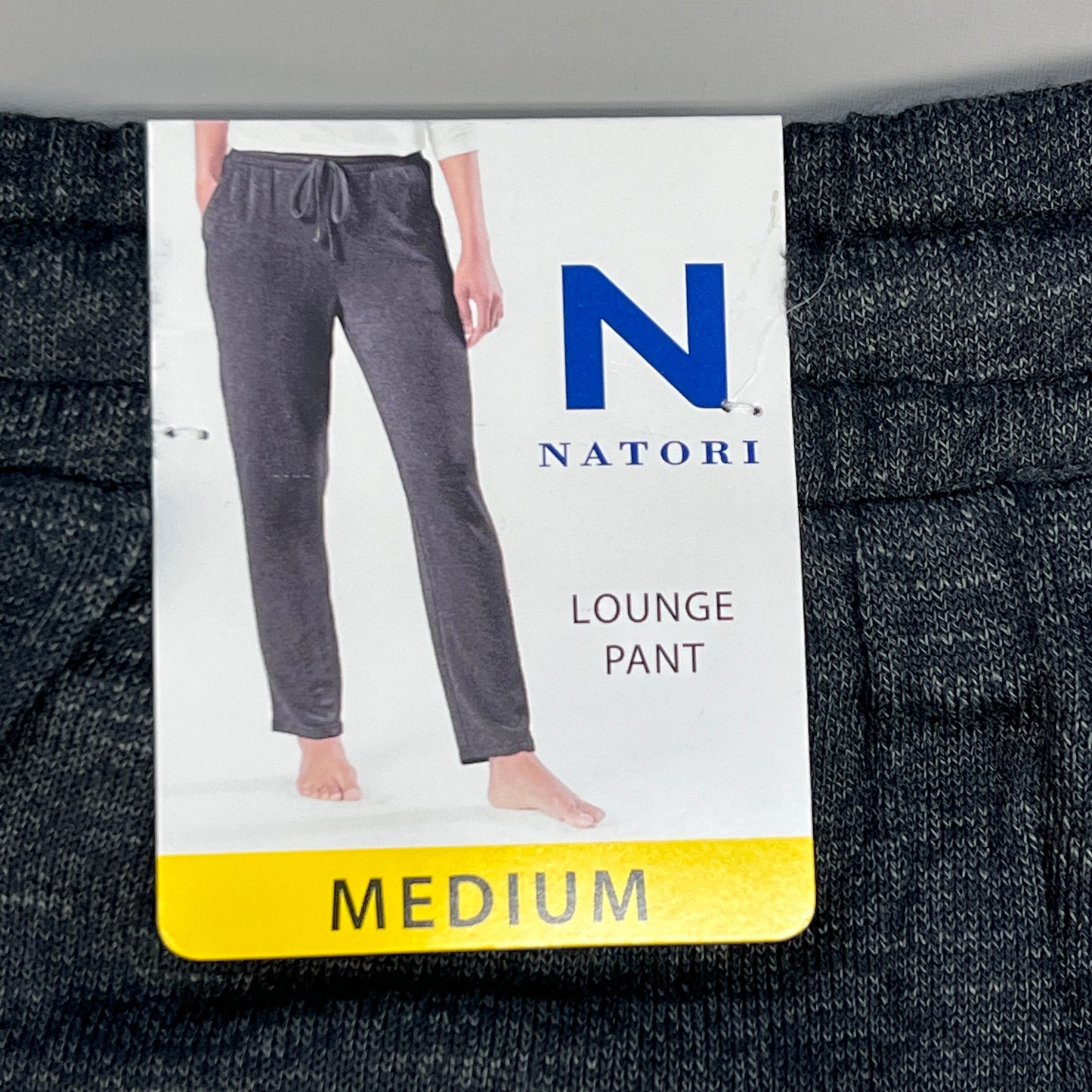 NATORI Soft Stretch Knit Lounge Pant Ankle Length Women's Sz M Heather Black NC7208Y (New)