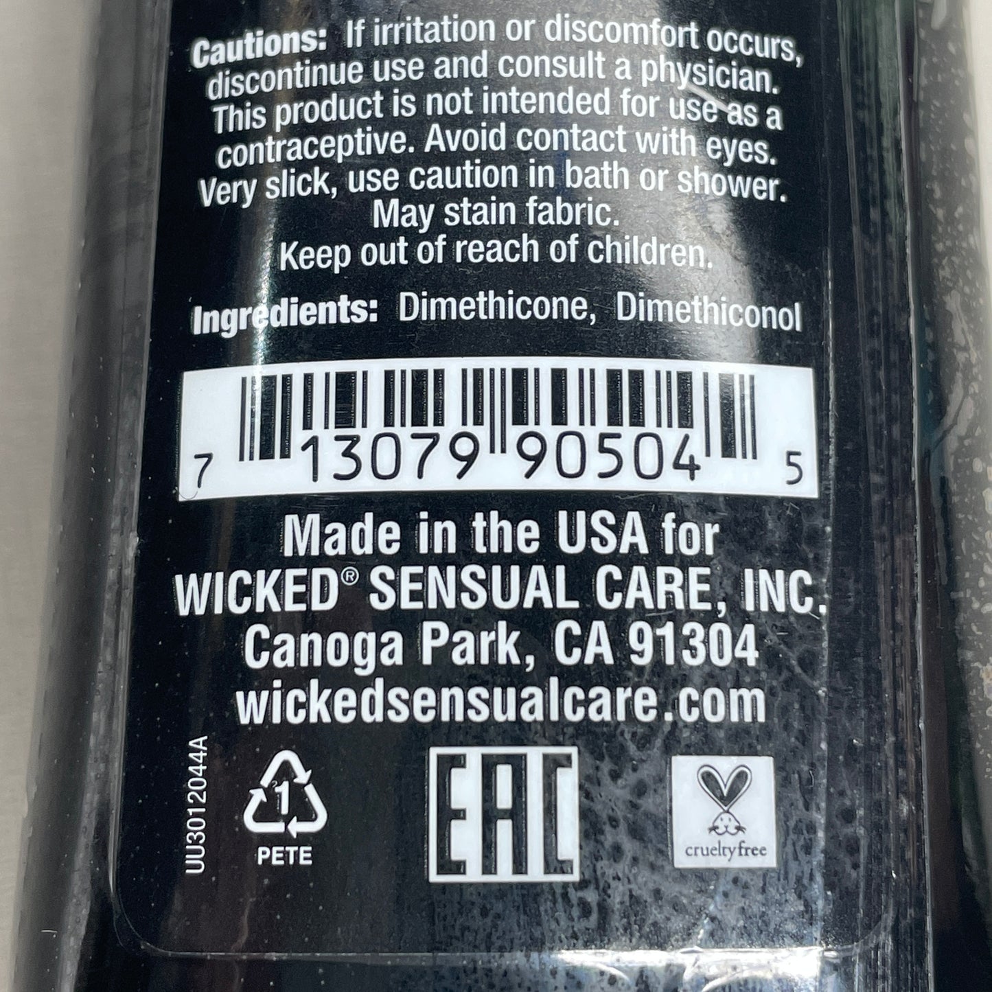 WICKED SENSUAL CARE Ultra Fragrance Free Silicone Based Intimate Lubricant 4 oz 11/24 (New)
