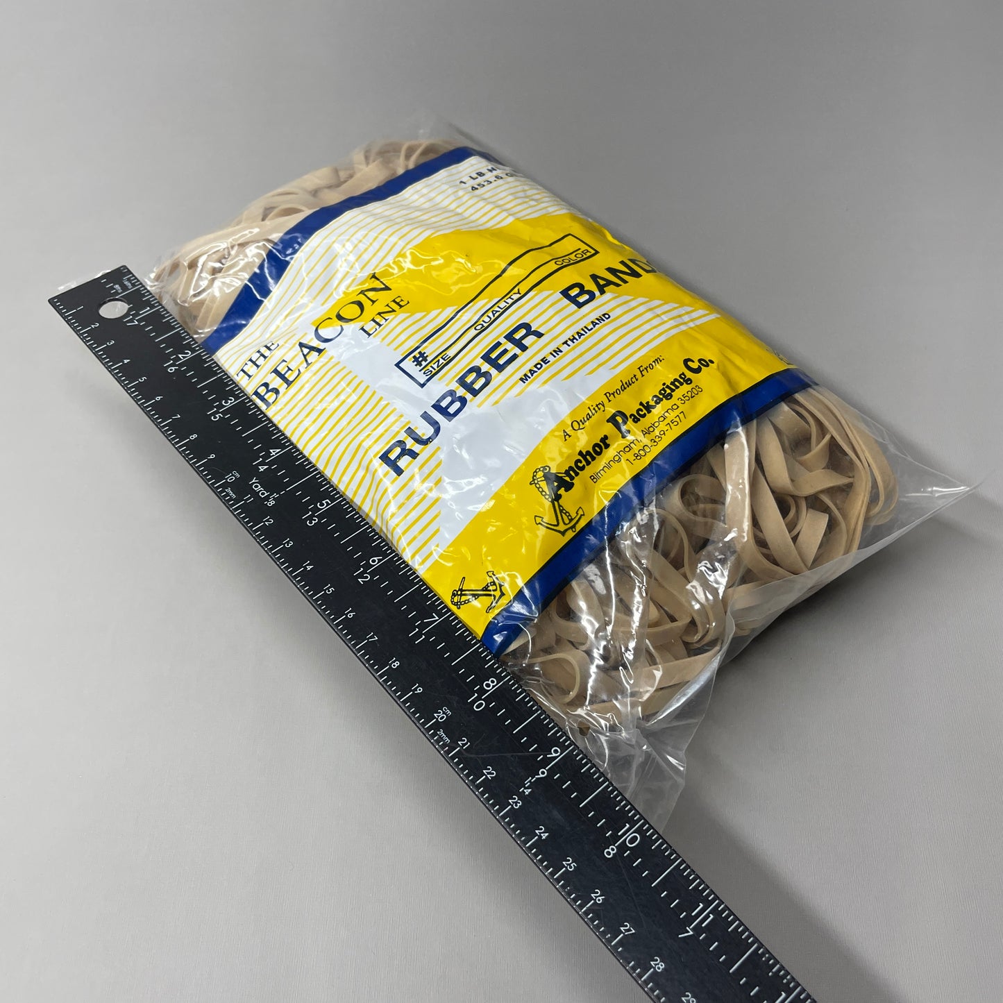 ANCHOR PACKAGING CO The Beacon Line Rubber Bands 3 lbs Total (3 x 1 lb Bags) Size 64 (New)
