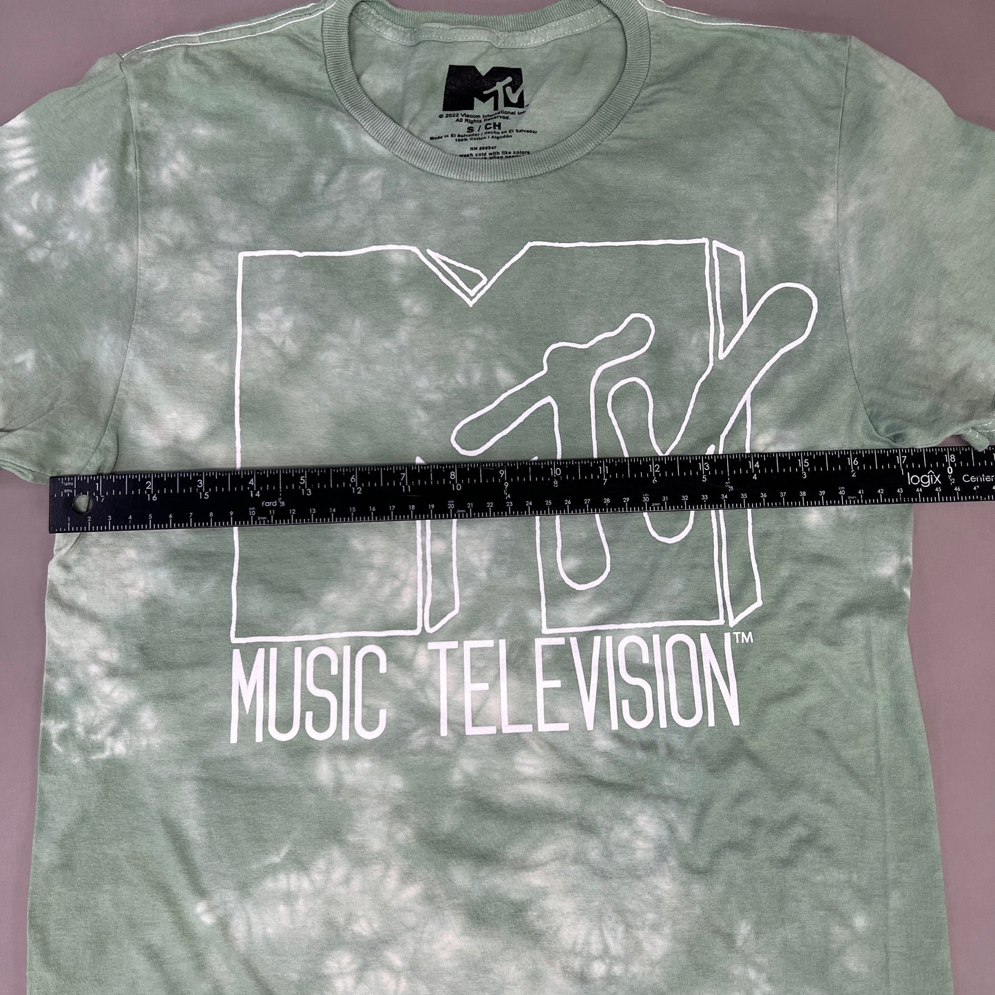 MTV Mint and White Tie-Dye Short Sleeve T-Shirt Women's Sz S 86947(New)