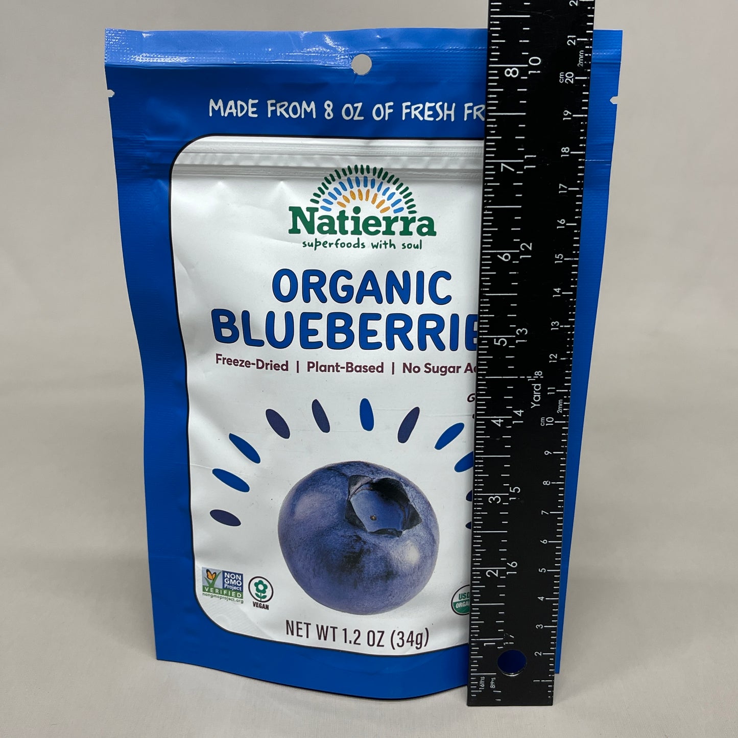 NATIERRA Nature & Earth Freeze-Dried Organic Blueberries 1.2oz -3 packs (New)