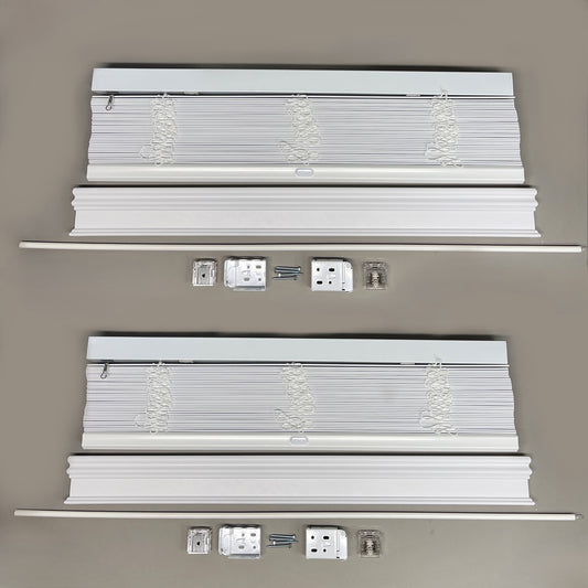 2-PACK! ILM 2" Faux Wood Blinds 28" W (27.5" actual) x 60" L White (New)