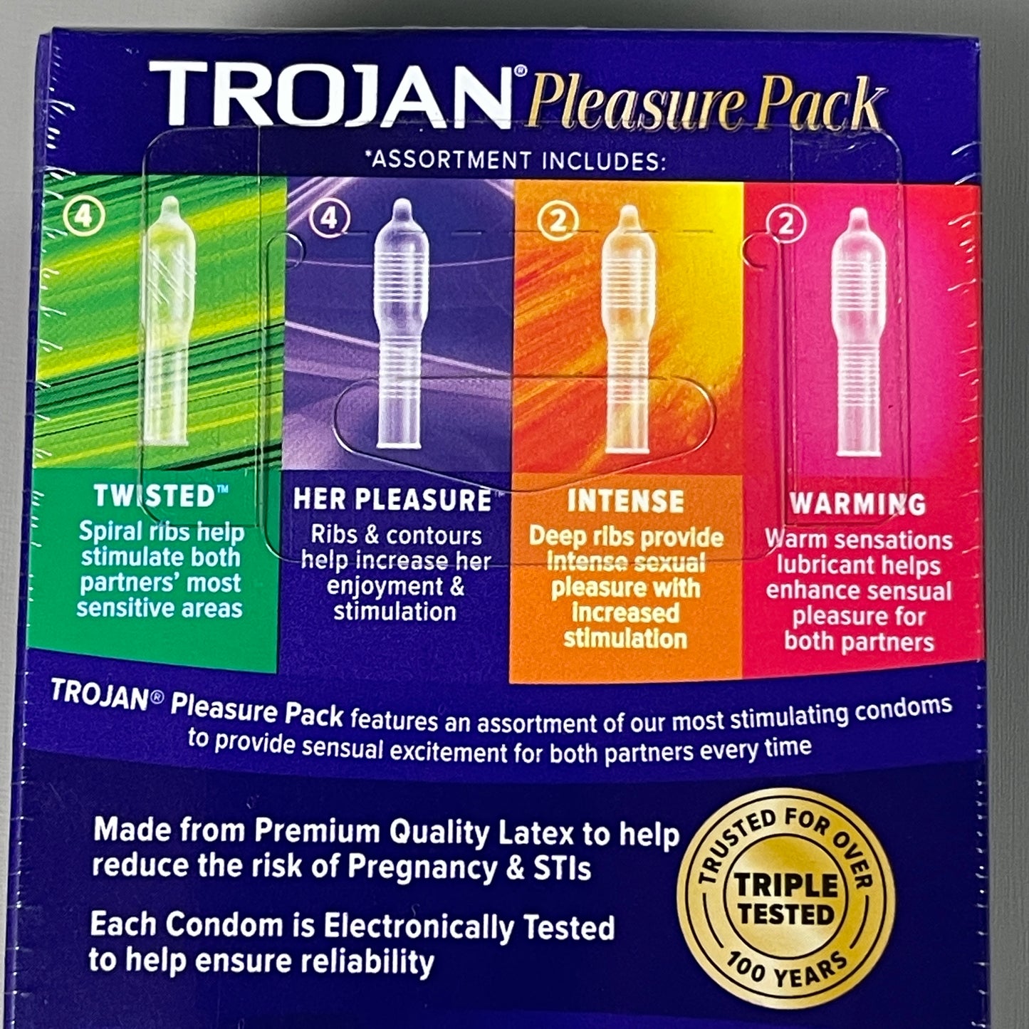 TROJAN Pleasure Pack Latex Condoms 2-PACK Variety (24 Total) 20500295 (New)