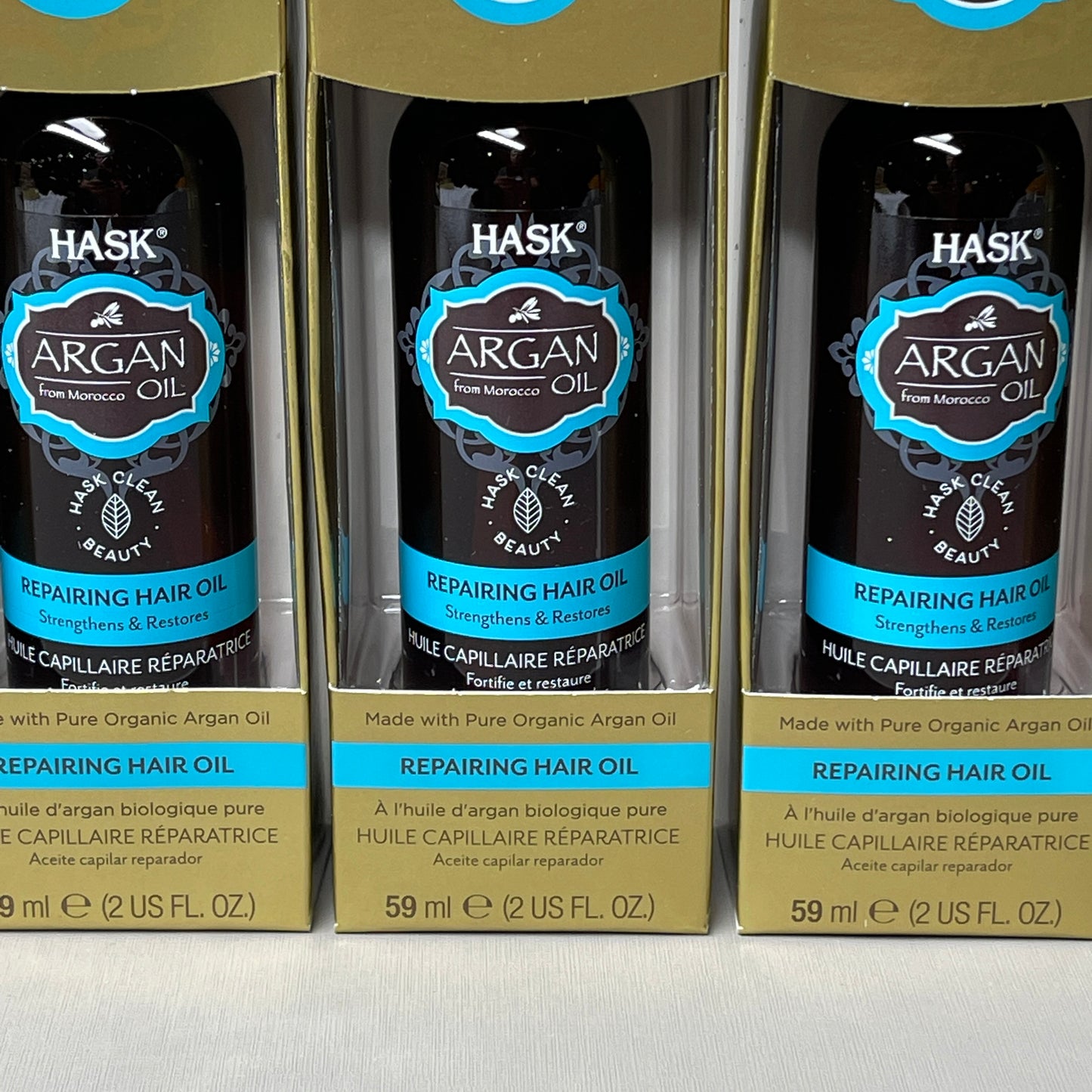 HASK Argan Shine Oil 3-PACK from Morocco Repairing Hair Oil 2 oz 31316D(NEW)