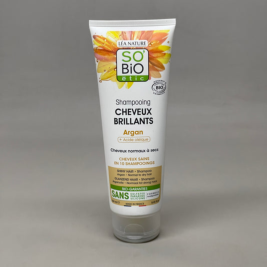 SO BIO ETIC Shampooing Cheveux Brilliants Argan Shiny Hair Shampoo 8.45 FL OZ (New)