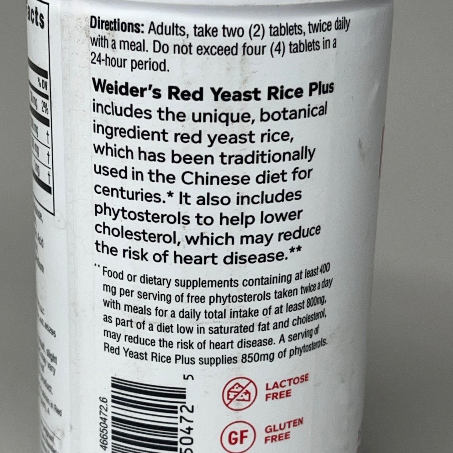 WEIDER Red Yeast Rice Plus 1200 mg, 240 Tablets Exp 11/24 SEALED (New Other)