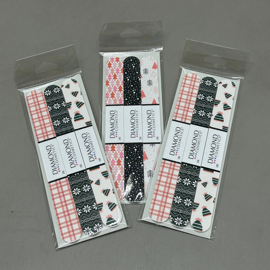 ZA@ DIAMOND COSMETICS 3 Packs of 3! Holiday Nail Files Multiple Prints 85386DT (New) D