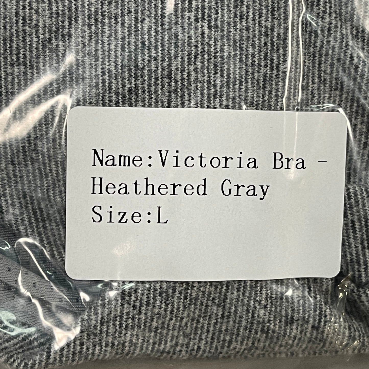 SENITA ATHLETICS Victoria Sports Bra Women's Sz L Heathered Grey (New)