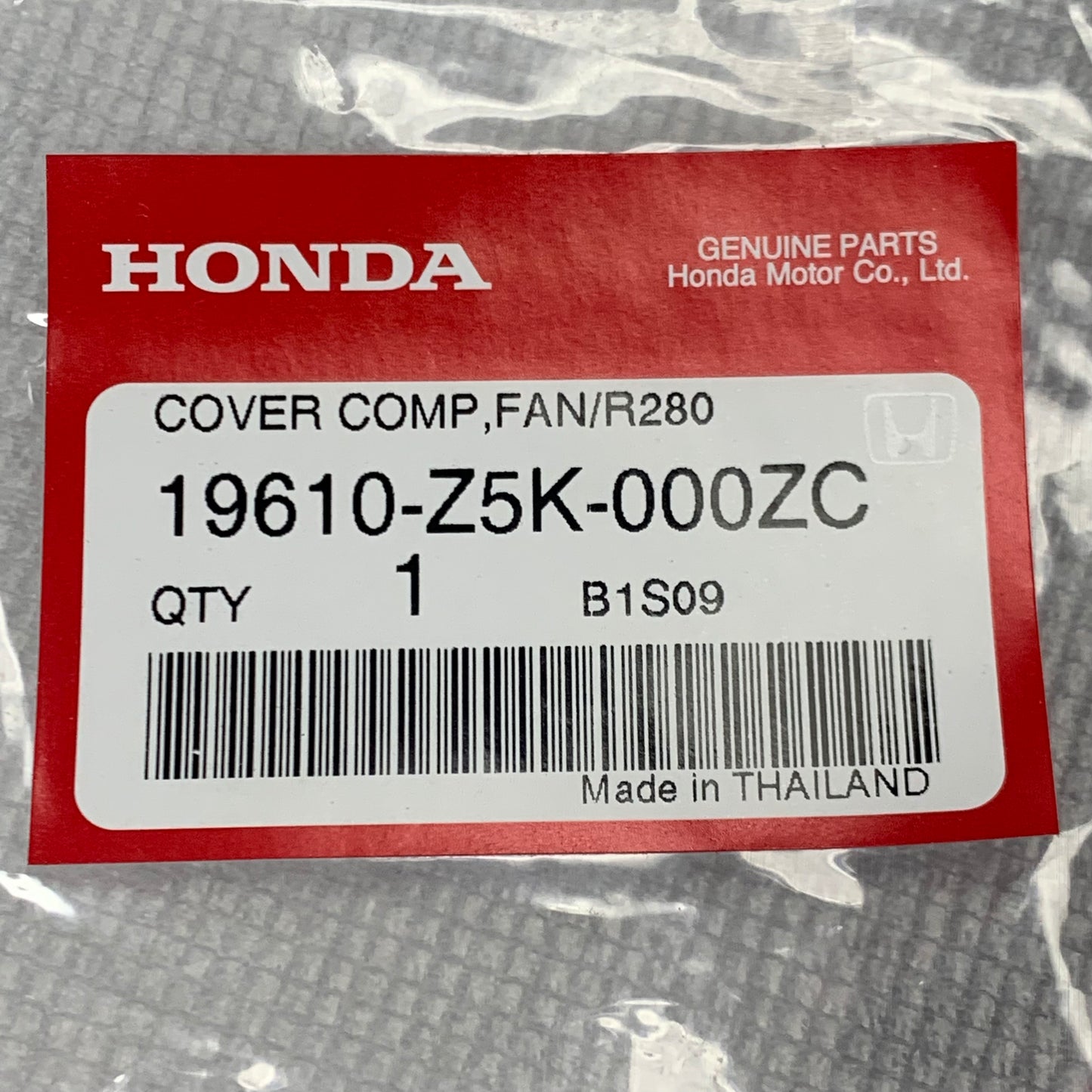 HONDA Replacement Fan Cover 19610-Z5K-000ZC (New)