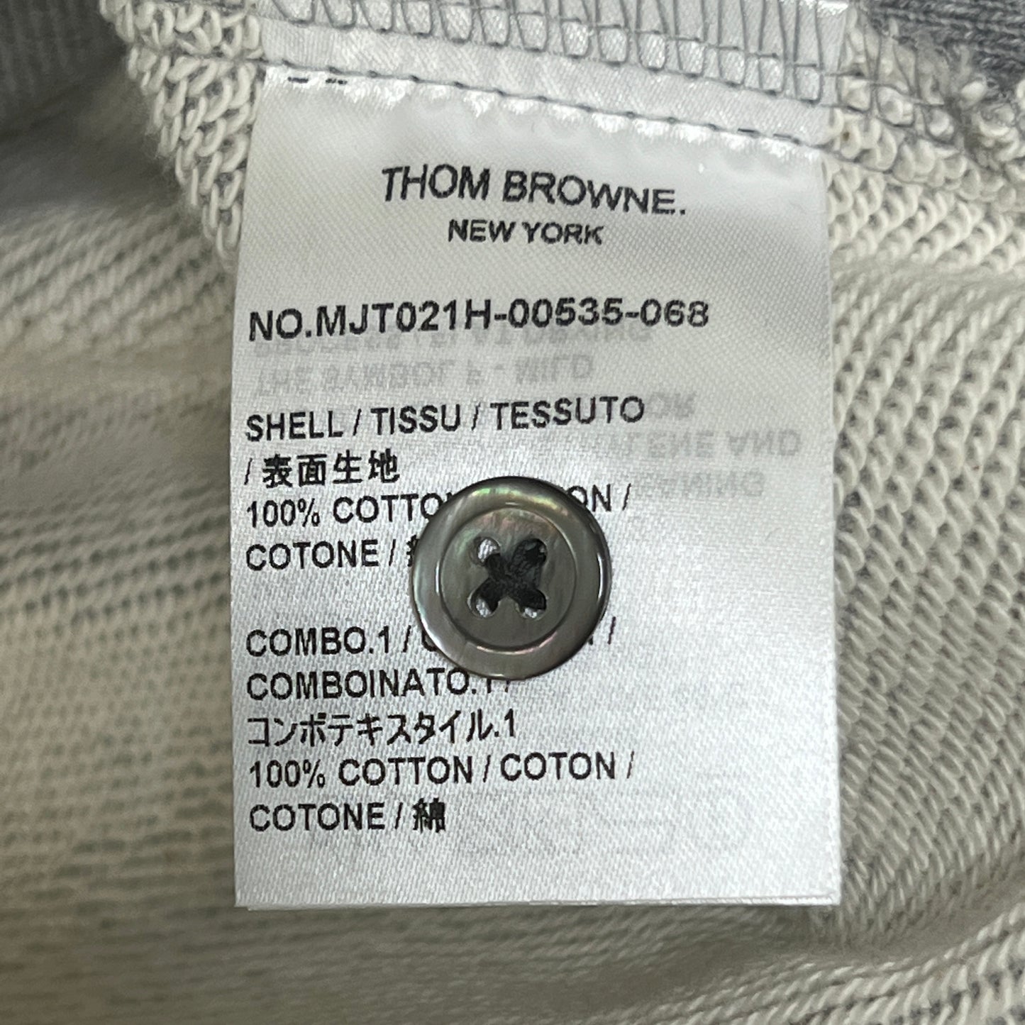 THOM BROWNE Classic Sweatshirt w/Engineered 4 Bar Sleeve in Classic Loop Back Size 3(New)