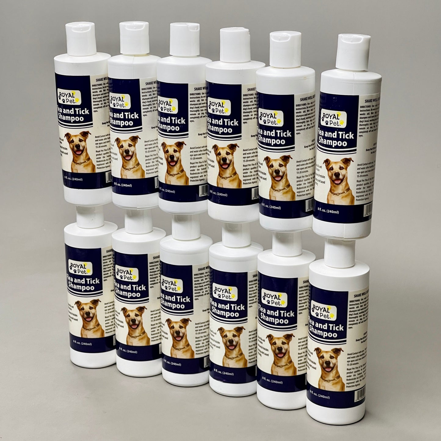 ZA@ ROYAL PET Natural Flea & Tick Shampoo 12-PACK for Dogs & Cats USA 8 fl oz (New)