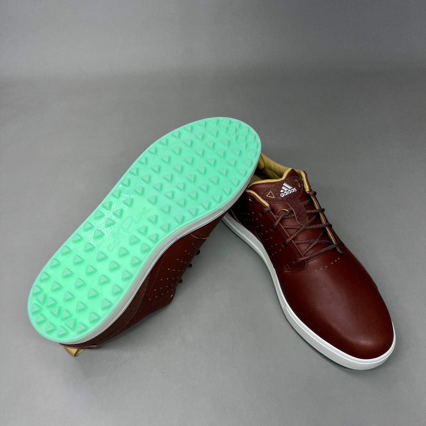 ADIDAS Golf Shoes Waterproof Flopshot Men's Sz 9 Tan / Beige / Mint GY8523 (New)