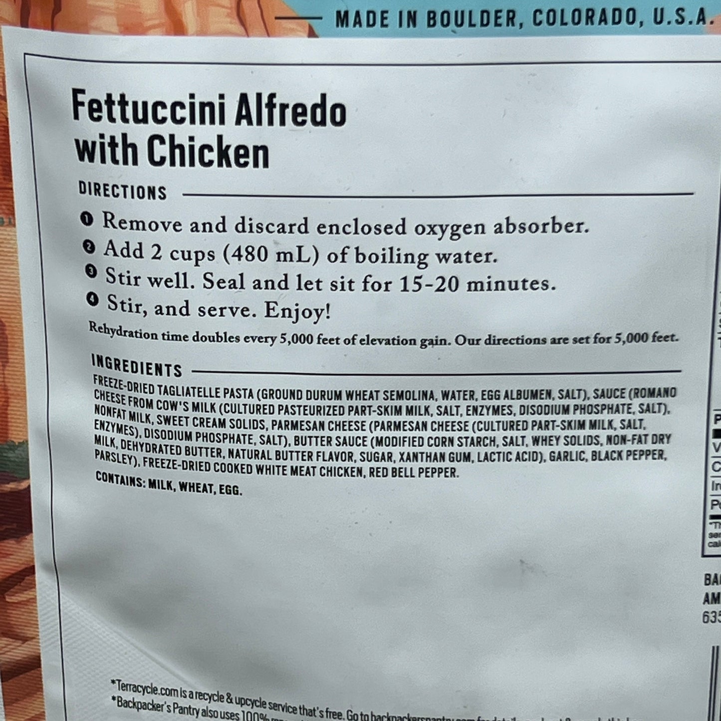 BACKPACKER’S PANTRY Freeze Dried Fettuccini Alfredo w/ Chicken 6-PACK! 6.7 oz (New)