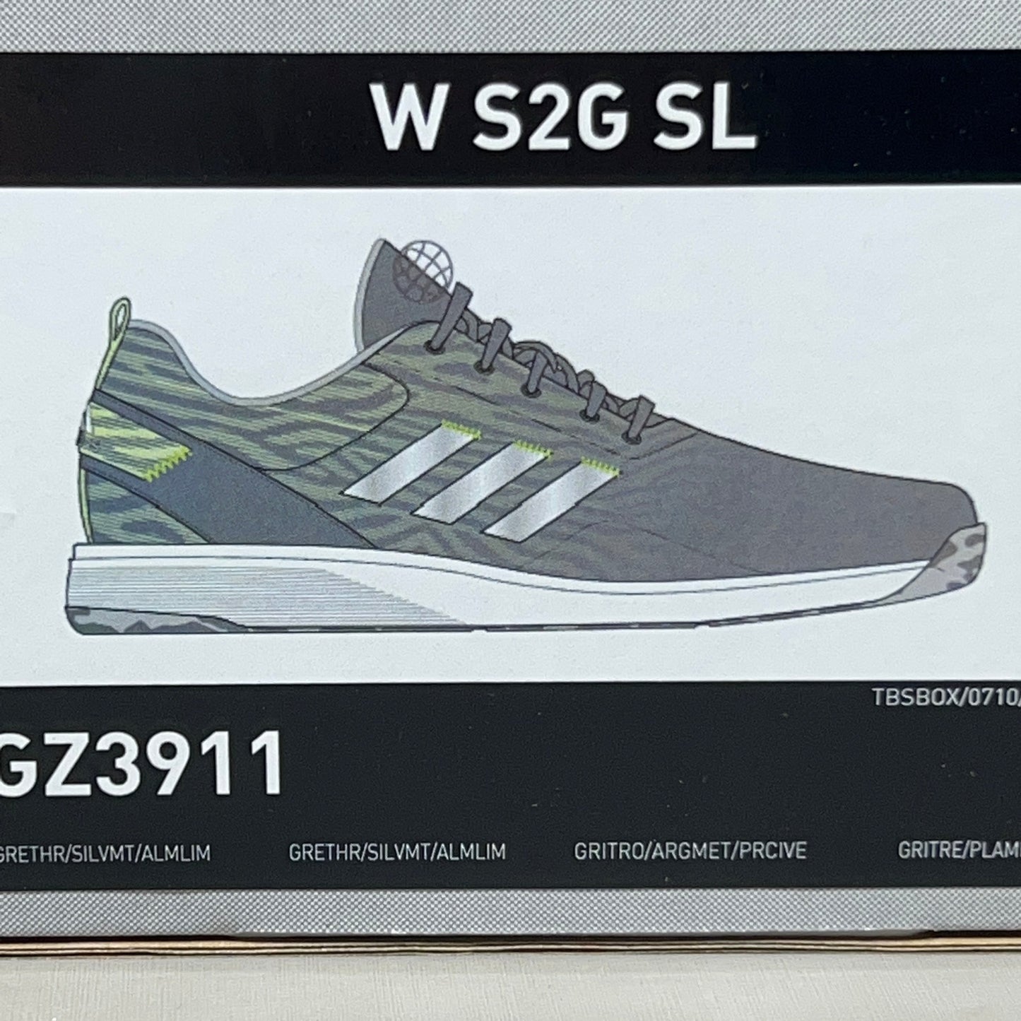 ADIDAS Golf Shoes W S2G SL Waterproof Women's Sz 5.5 Grey / Lime GZ3911 (New)