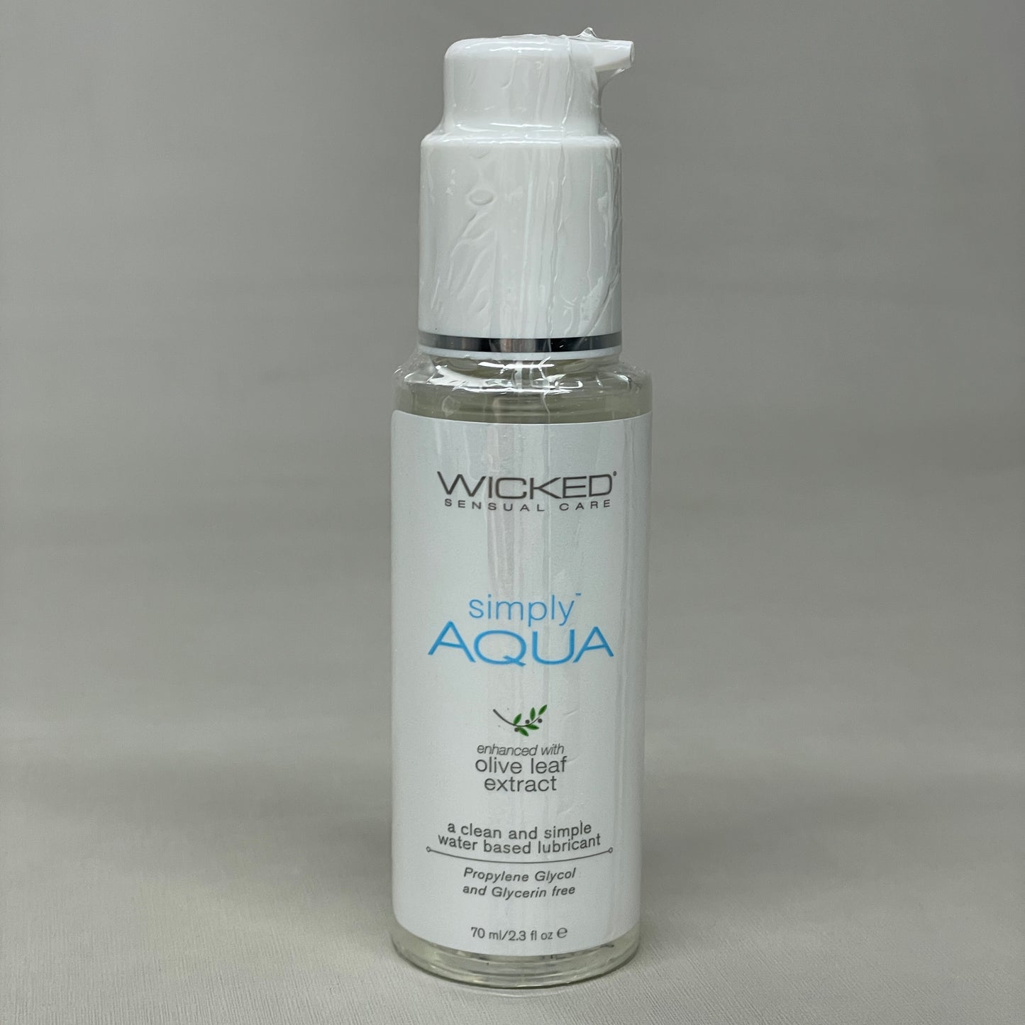 ZA@ WICKED SENSUAL CARE Simply Aqua Olive Leaf Extract Water Based Lubricant 2.3 oz 09/24 (New)