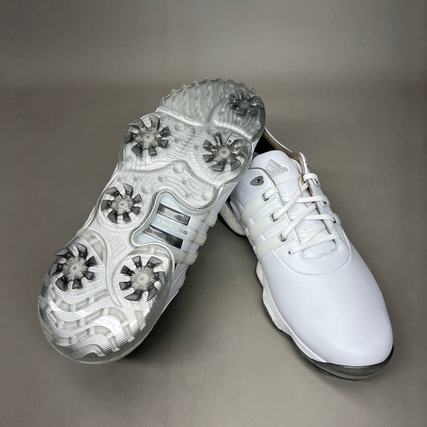 ADIDAS Golf Shoes TOUR360 22 Leather Men's Sz 7.5 White / Silver GV7245