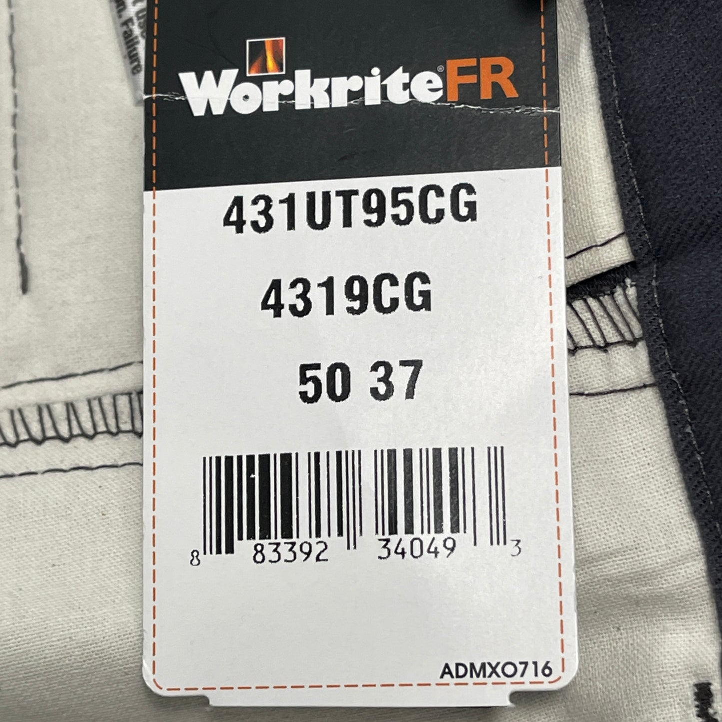WORKRITE FR Westex UltraSoft Pants Men's Sz 50x37 Charcoal Gray 431UT95 (New)