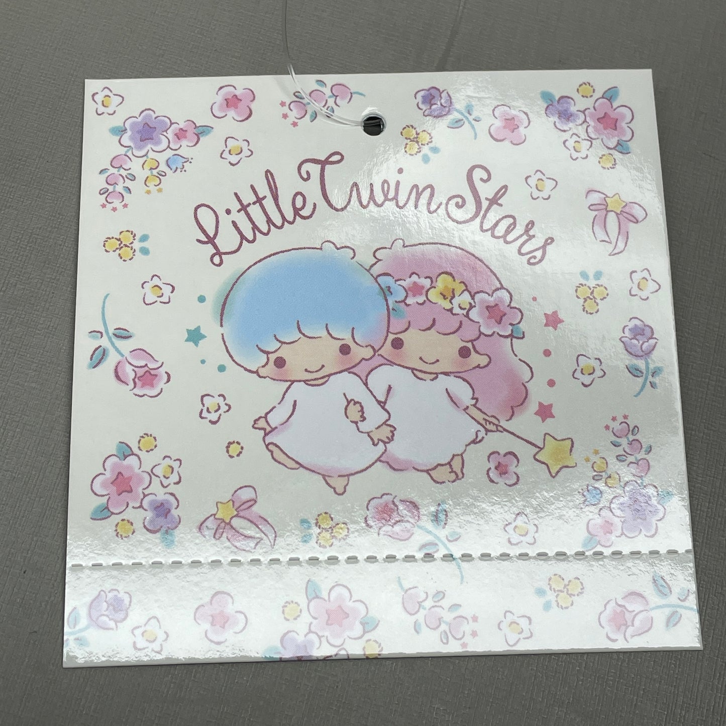 SANRIO Original LittleTwinStars Single Loop Produce Bag Pink Floral Frill Ft. Kiki & Lala