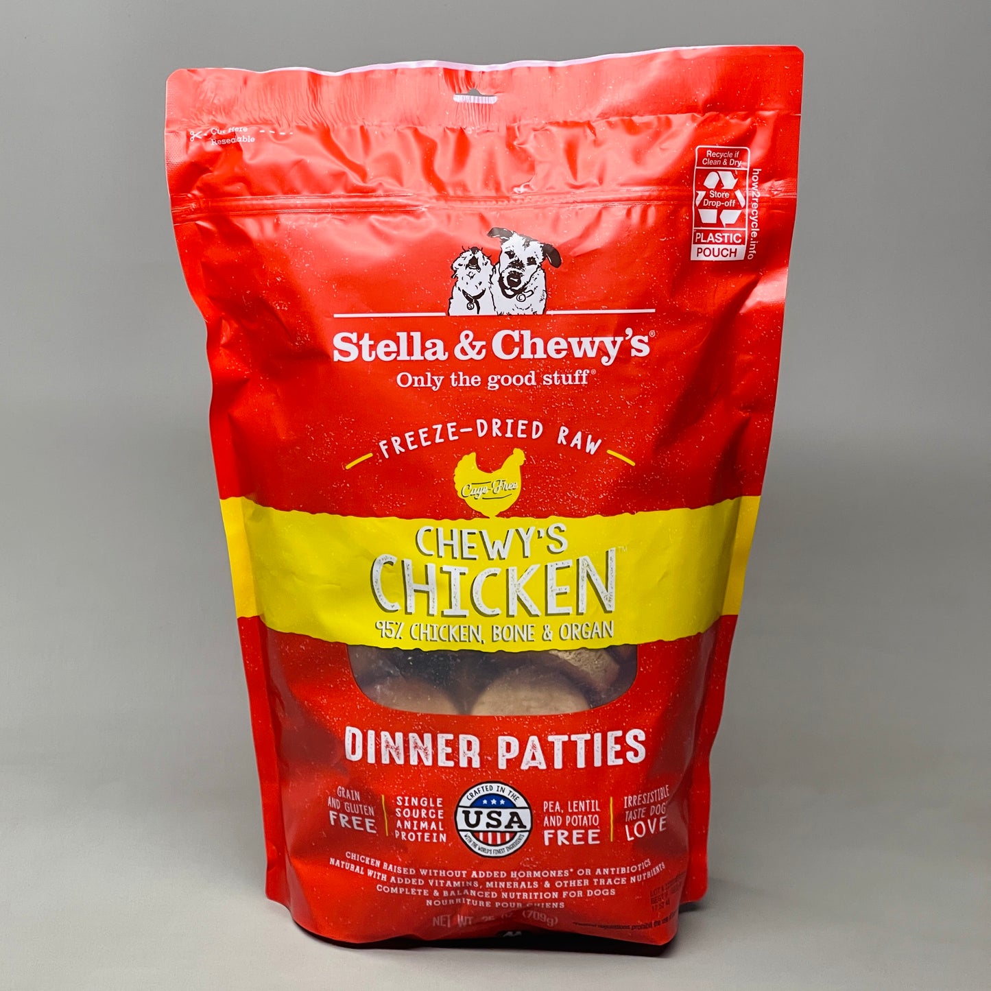 STELLA & CHEWY’S Chicken Freeze-Dried Raw Grain-Free Dinner Patties 25 oz 12/23 (New)