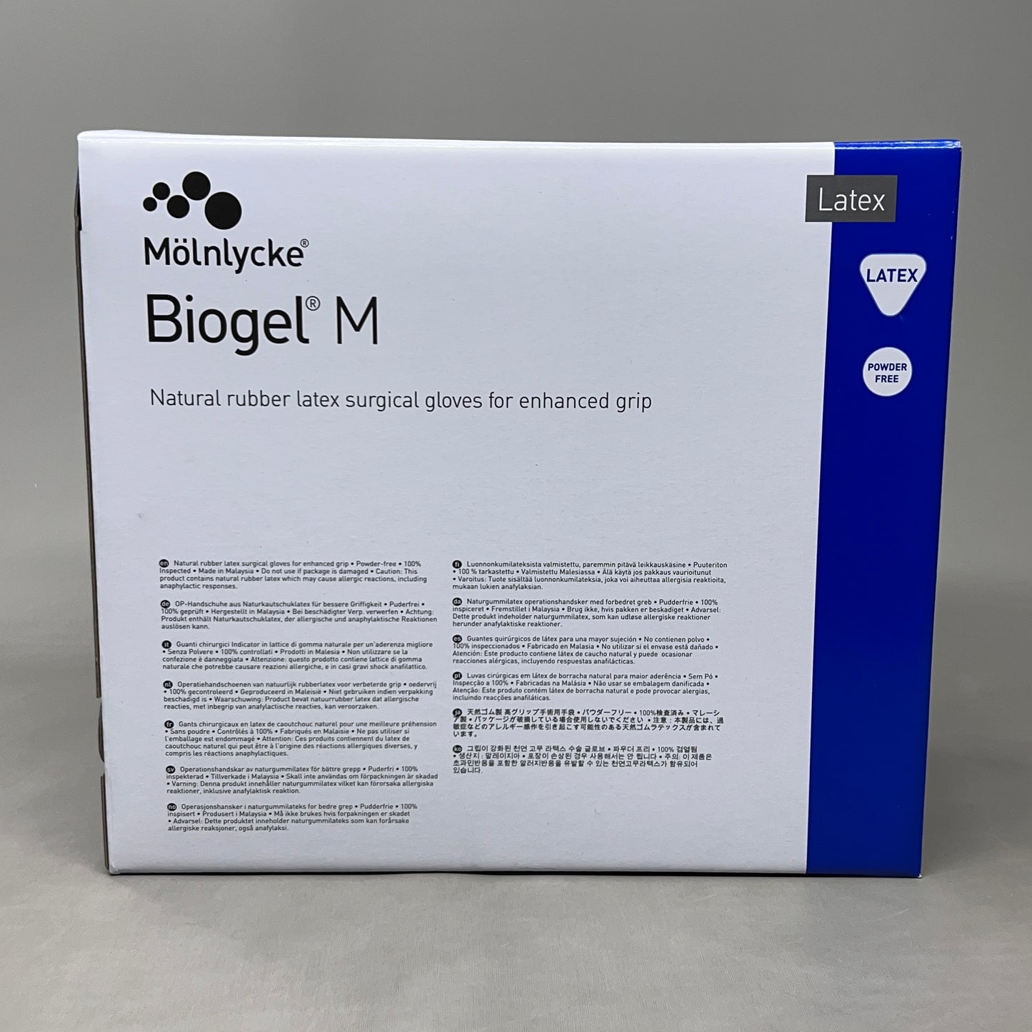 MOLNLYCKE Biogel M Latex Surgical Gloves Enhanced Grip SZ 8 Straw Yellow 50 Pairs 30580 (New)