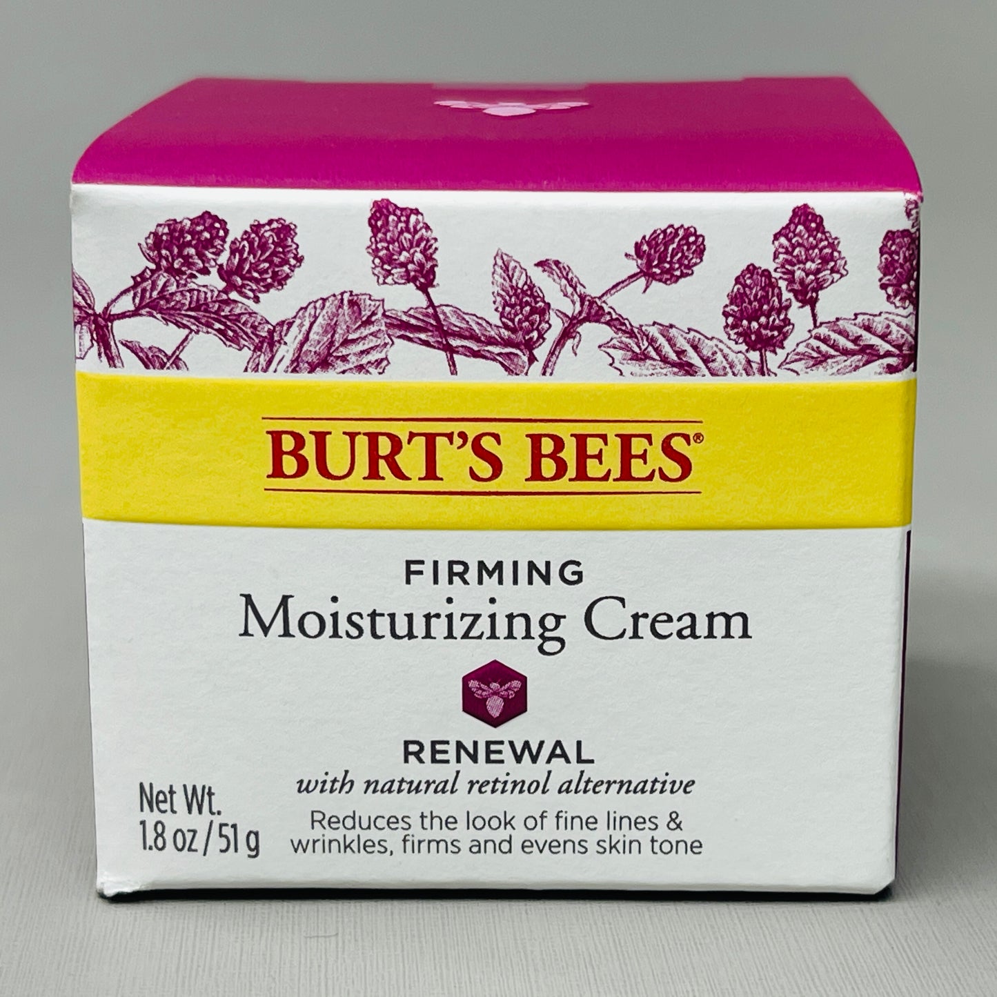 BURT'S BEES Firming Moisturizing Cream Renewal w/ Retinol 1.8 oz BB 02/2024 (New)