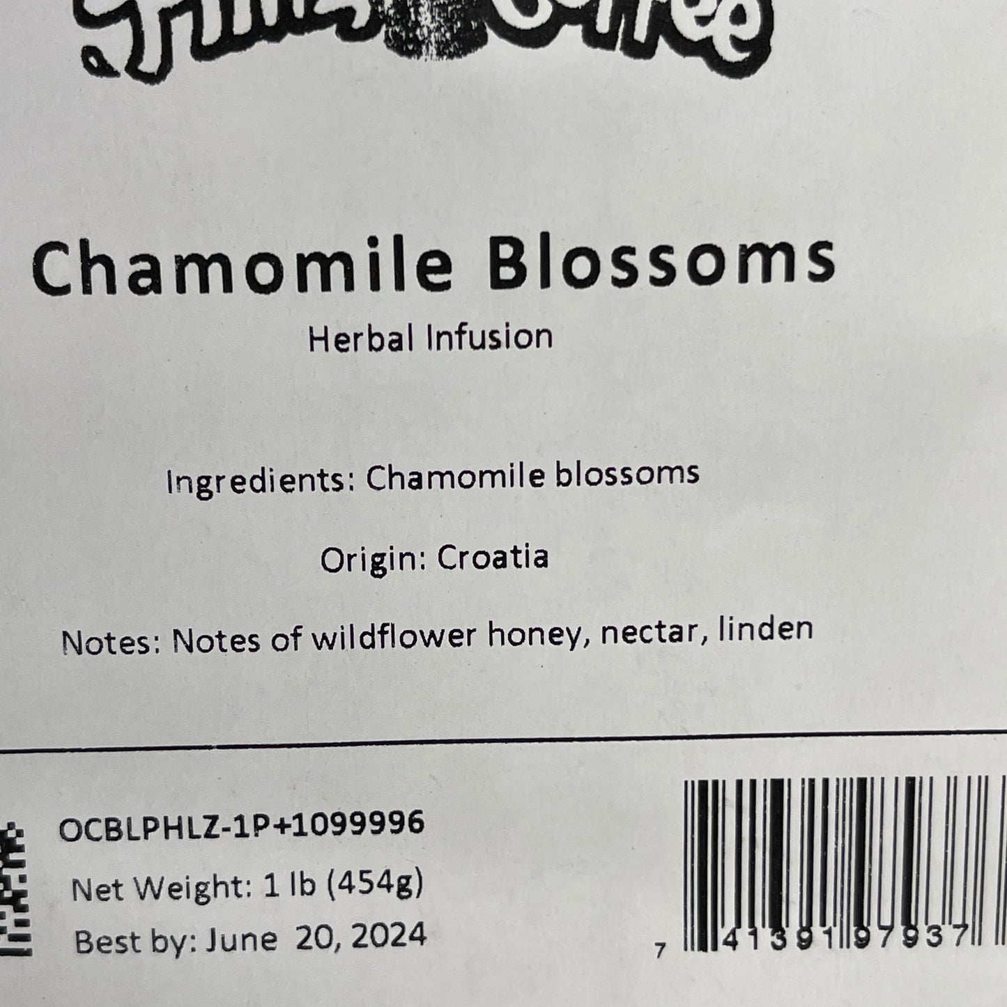 PHILZ COFFEE Chamomile Blossoms Herbal Infusion 1 Lb 6/24