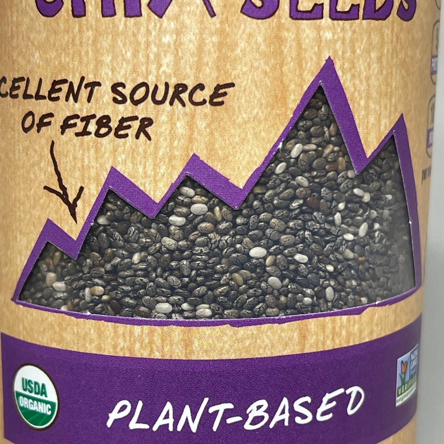 ZA@ NATIERRA Nature & Earth Organic Black Chia Seeds 7 oz Shakers / 2 Cartons (New) C