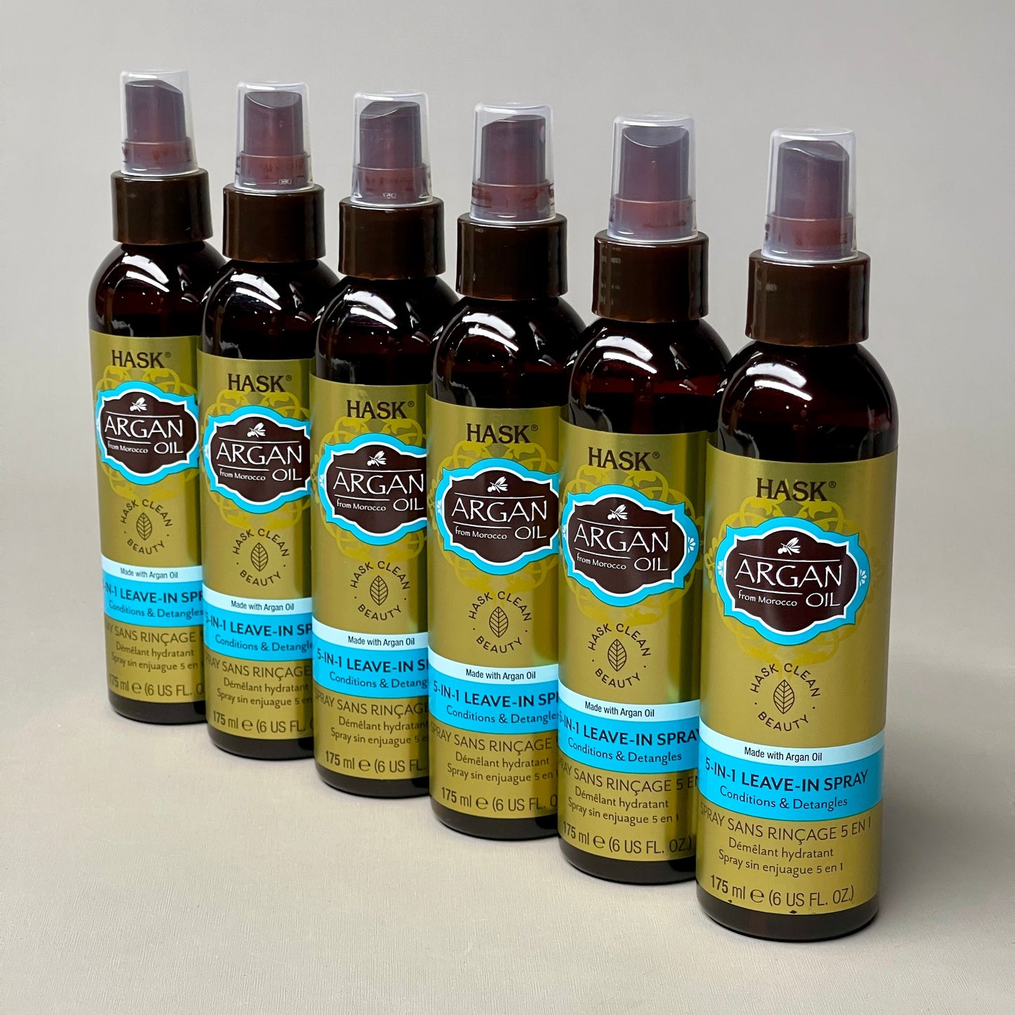 ZA@ HASK Argan Oil 5 in 1 Leave in Condition Spray 6-PACK 6 oz 30226A(NEW)