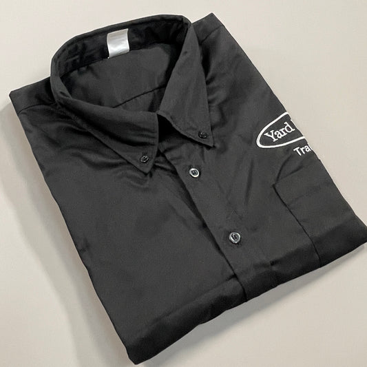 YARD HOUSE Employee "Trainer" Button Up Collared Shirt Men's Sz L Black (New)