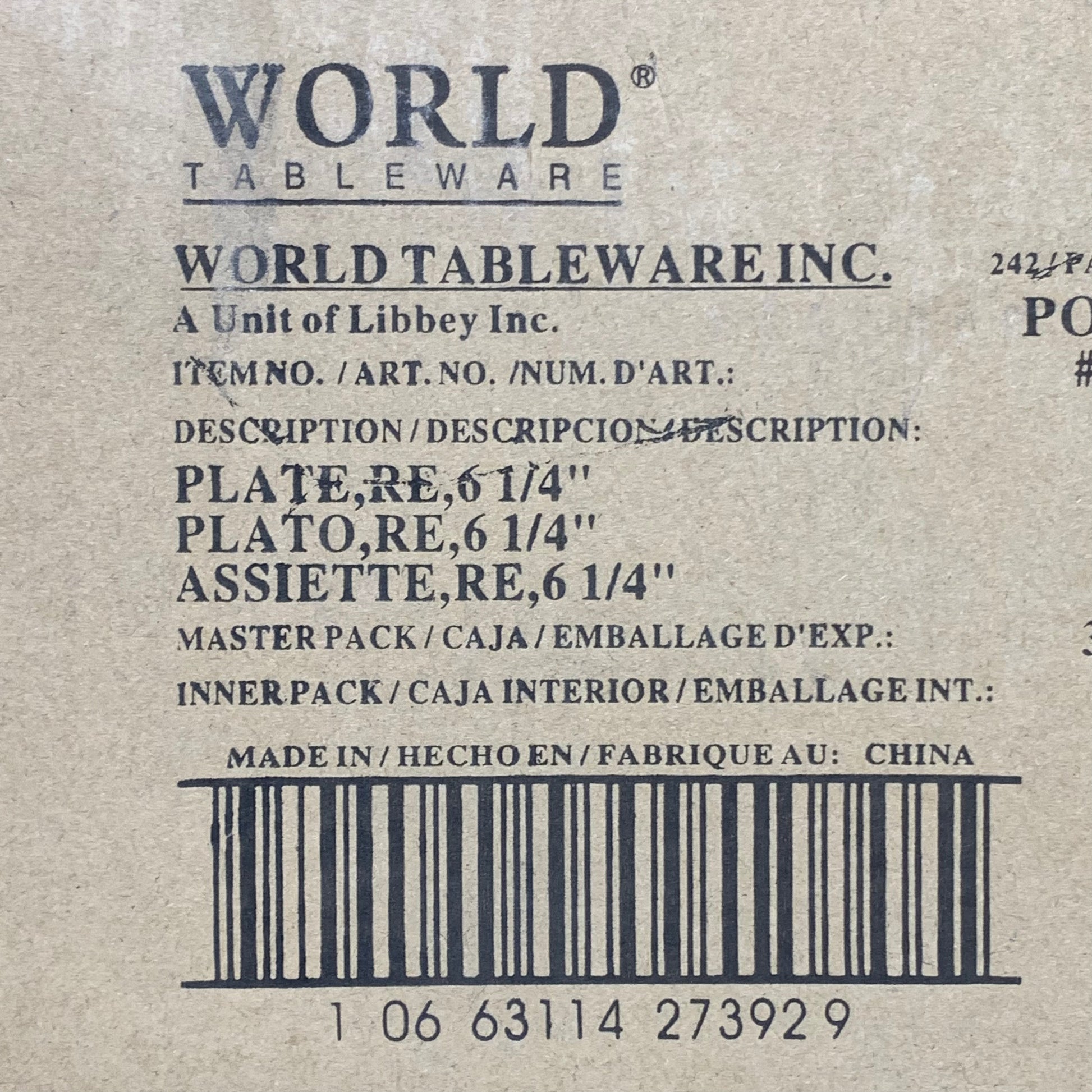 LIBBEY WORLD TABLEWARE 3 Dozen (36) Porcelana Plate 6.25" 840410R23