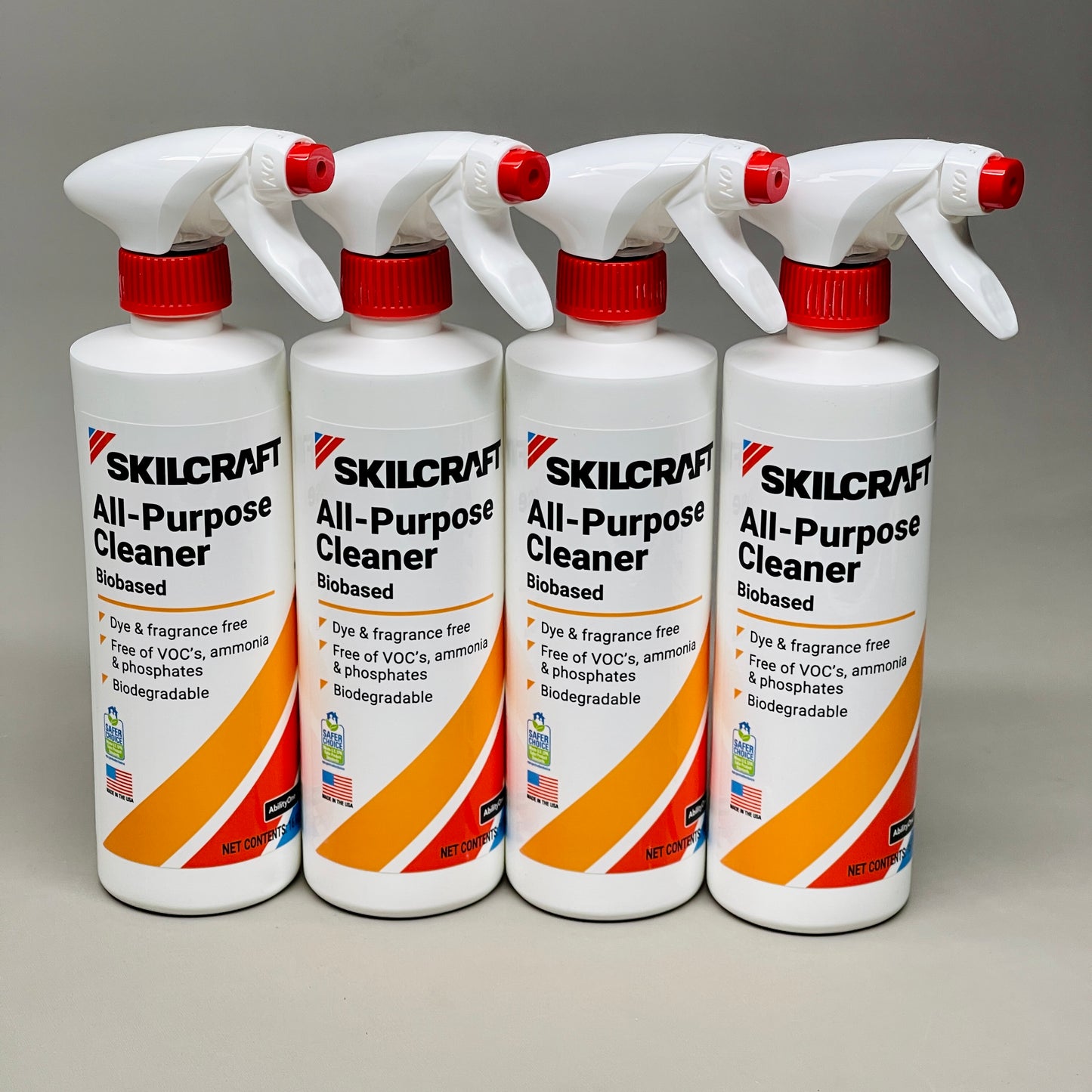 SKILCRAFT All Purpose Cleaner Biobased 4-PACK 16 oz Spray Bottle 9265280 (New)