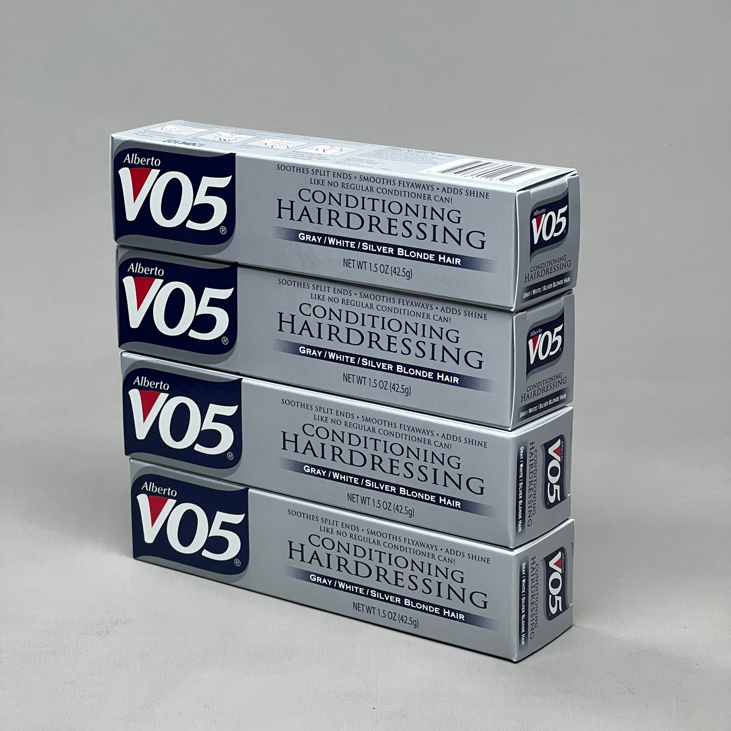 ALBERTO Vo5 Conditioning Hairdressing 4-PACK! Gray/White/Silver Blonde Hair 1.5 oz (New)
