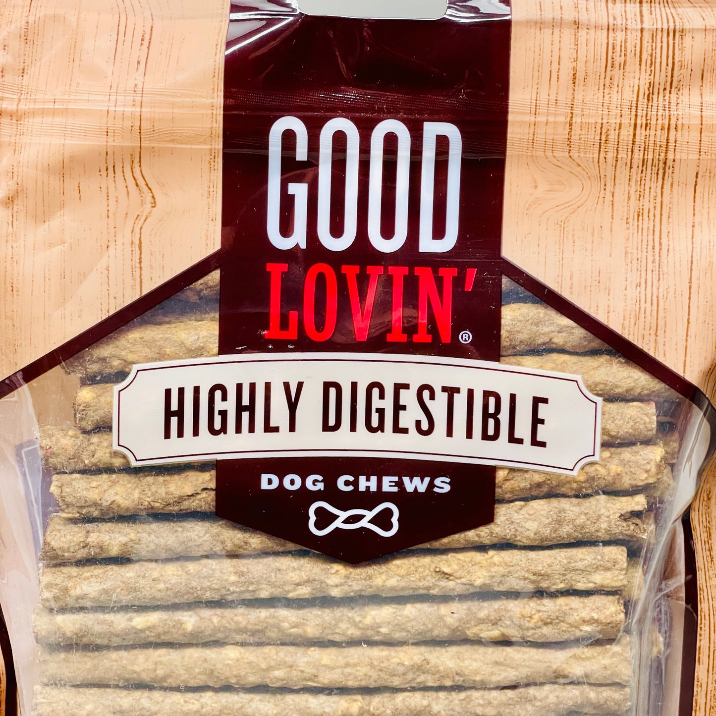 GOOD LOVIN’ Highly Digestible Dog Chews 1 LB, 7.1O 80 Count Peanut Butter Basted 08/25
