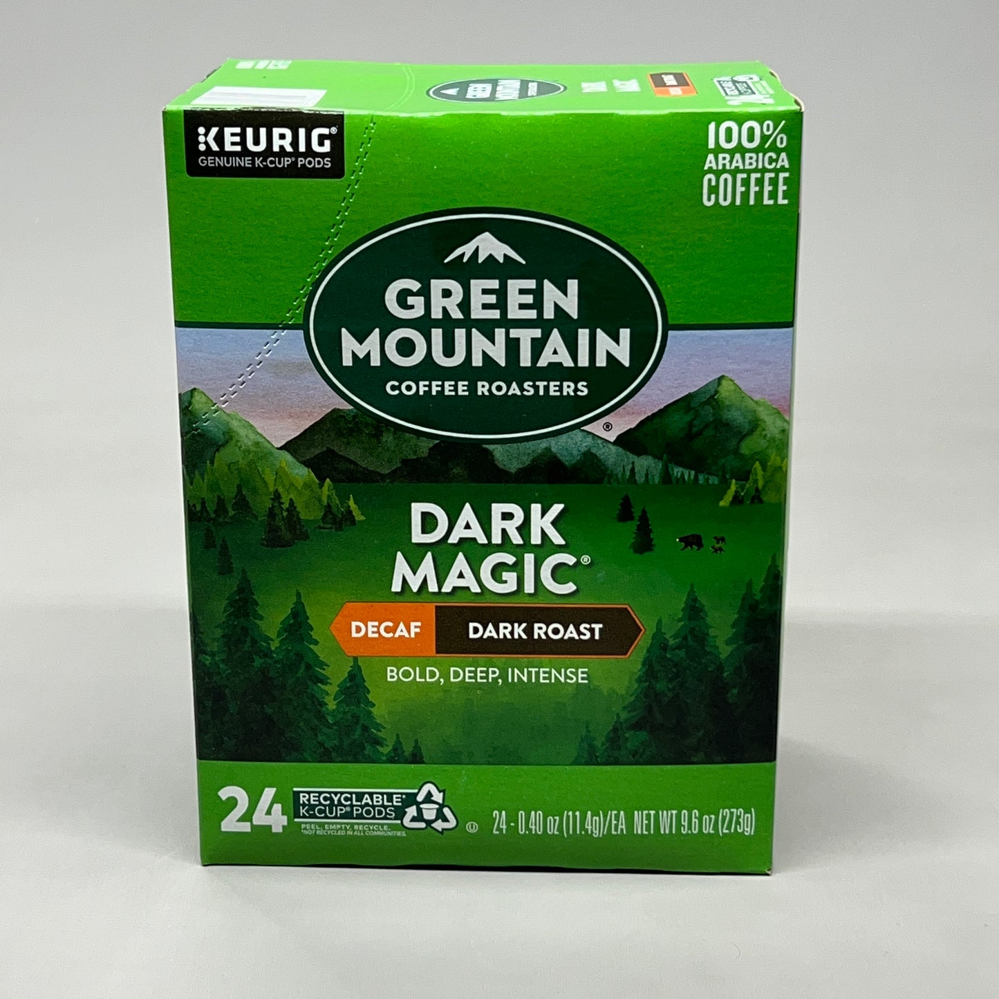 ZA KEURIG Green Mountain Coffee Roasters 24-PACK Dark Magic Extra Bold Decaf K-Cups 09/23 (New)