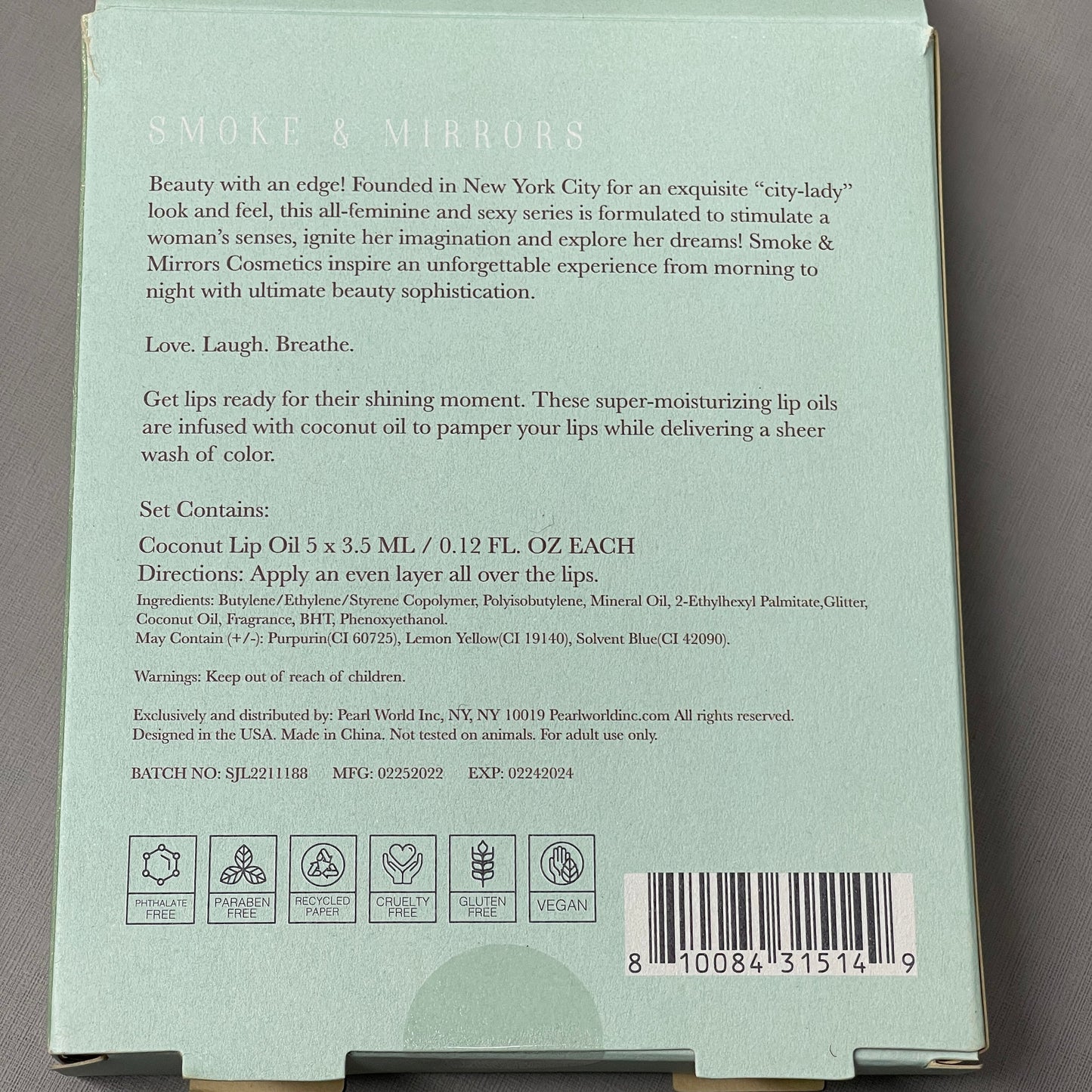 z@ SMOKE & MIRRORS 3 Pack Of Coconut Kiss 5 PC Ultra-Nourishing Lip Oil 02/24 (New) J