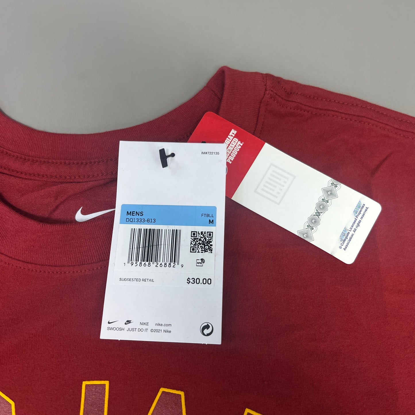 NIKE USC Trojans Logo Dri-Fit T-Shirt Men's Sz M Cardinal Red DQ1333-613 (New)